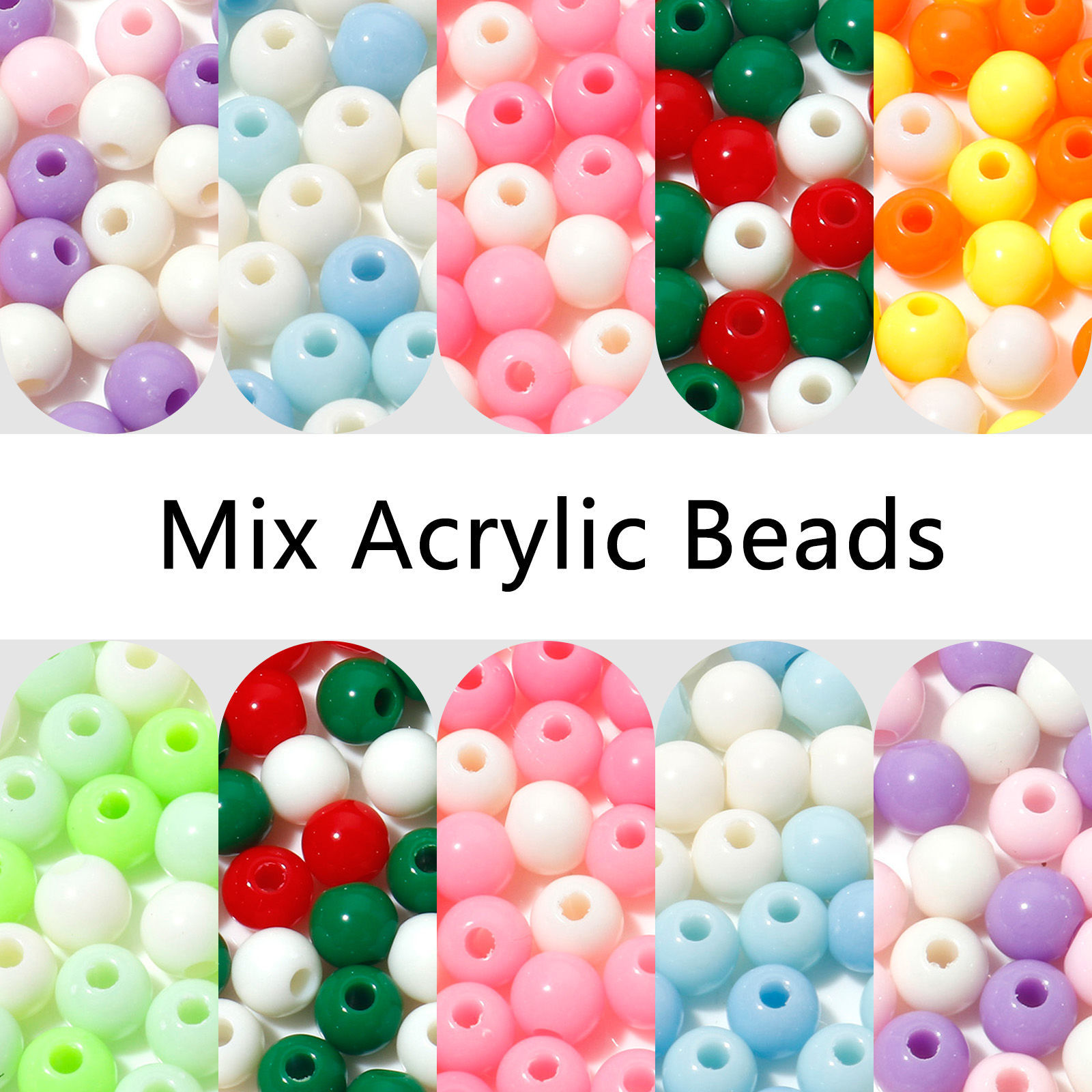 Picture of Acrylic Beads At Random Color Round About 6mm Dia.