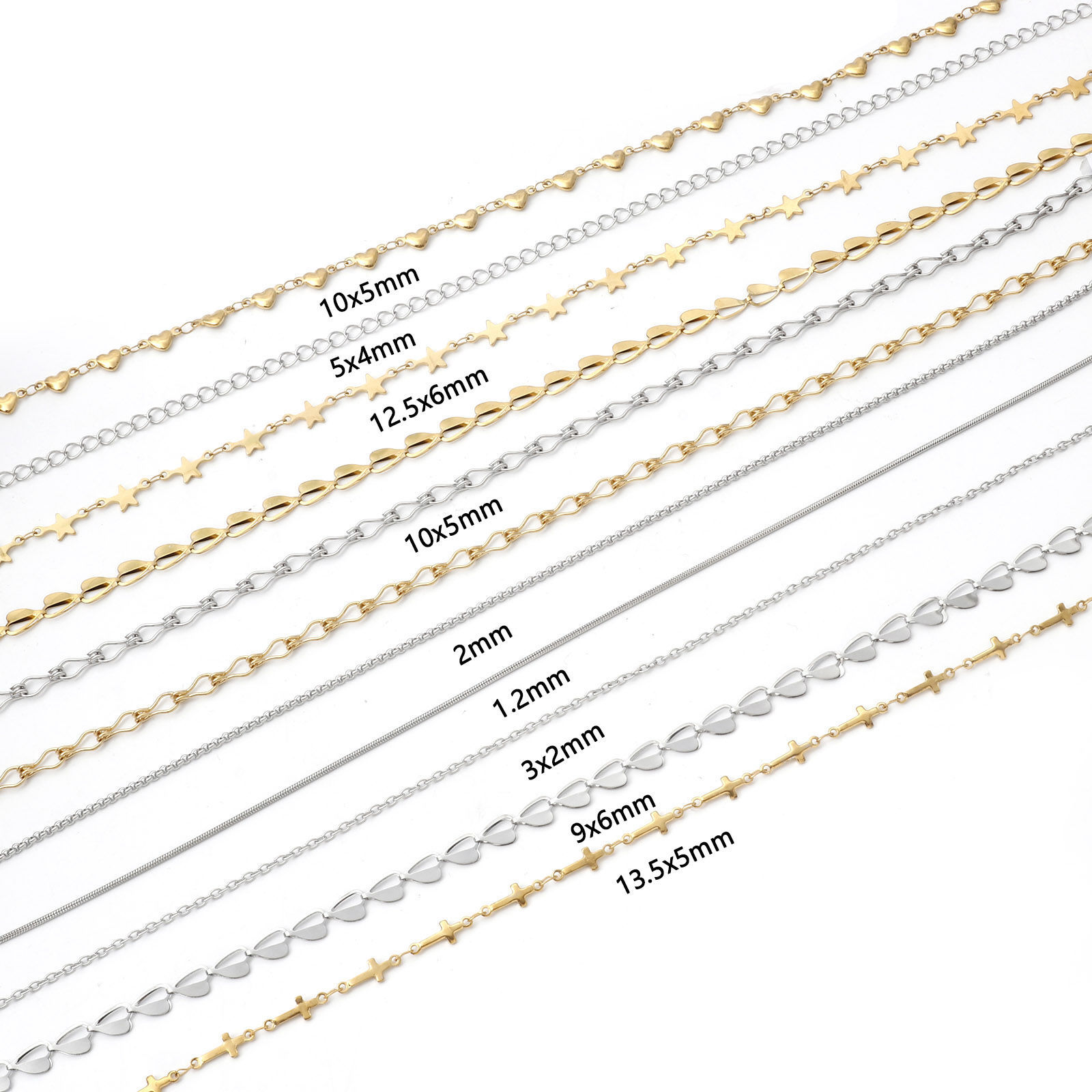 Picture of 10 M Vacuum Plating 304 Stainless Steel Handmade Link Chain For Handmade DIY Jewelry Making Findings Multicolor