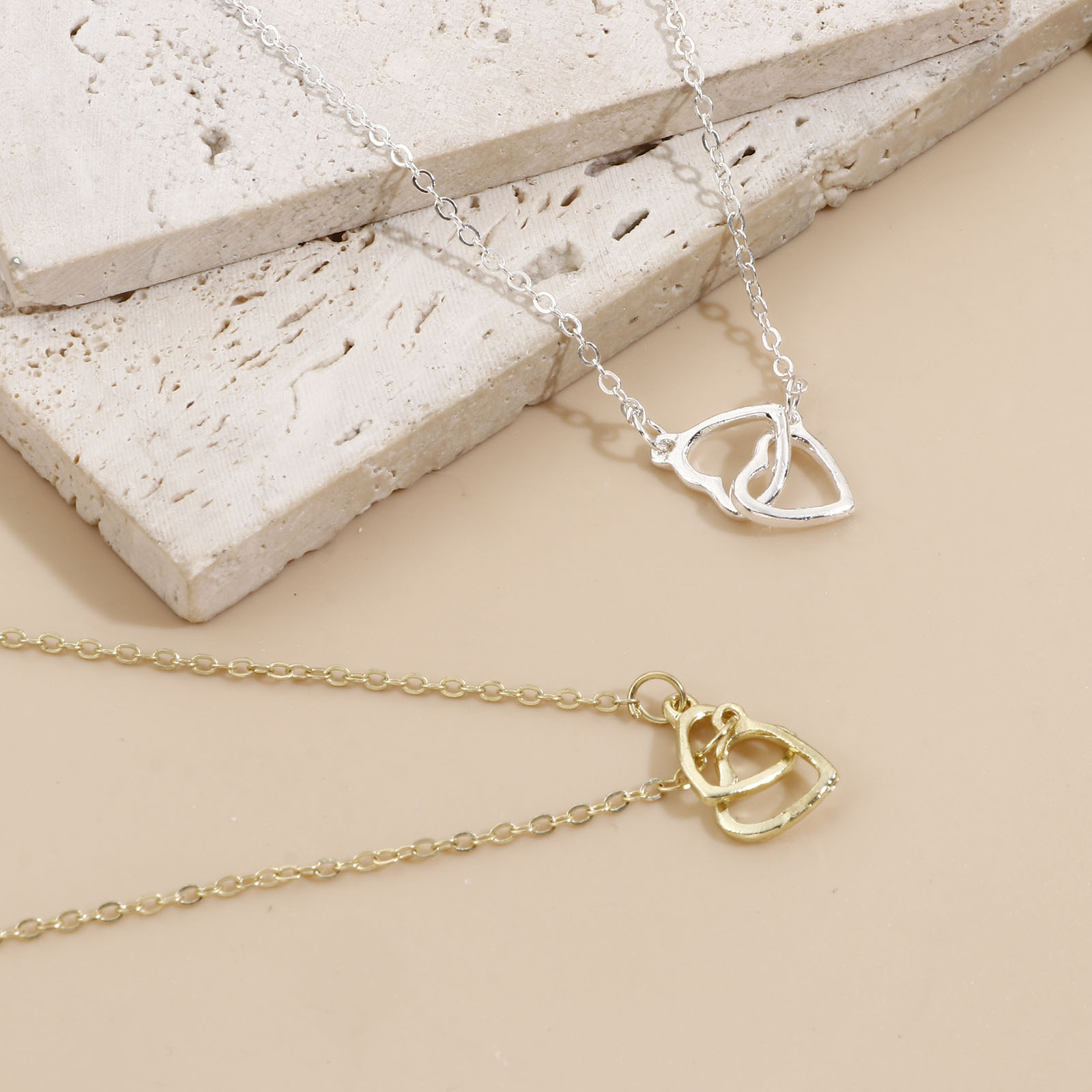 Picture of Valentine's Day Pendant Necklace Multicolor Heart Hollow 40cm(15 6/8") long