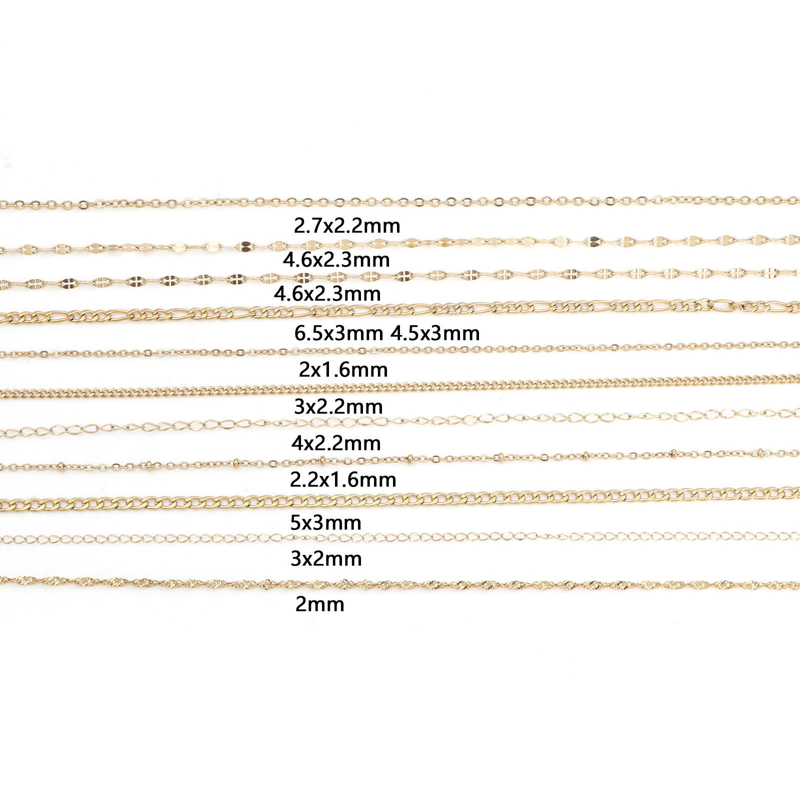 Picture of 1 Roll Vacuum Plating 304 Stainless Steel Link Chain For Handmade DIY Jewelry Making Findings Gold Plated