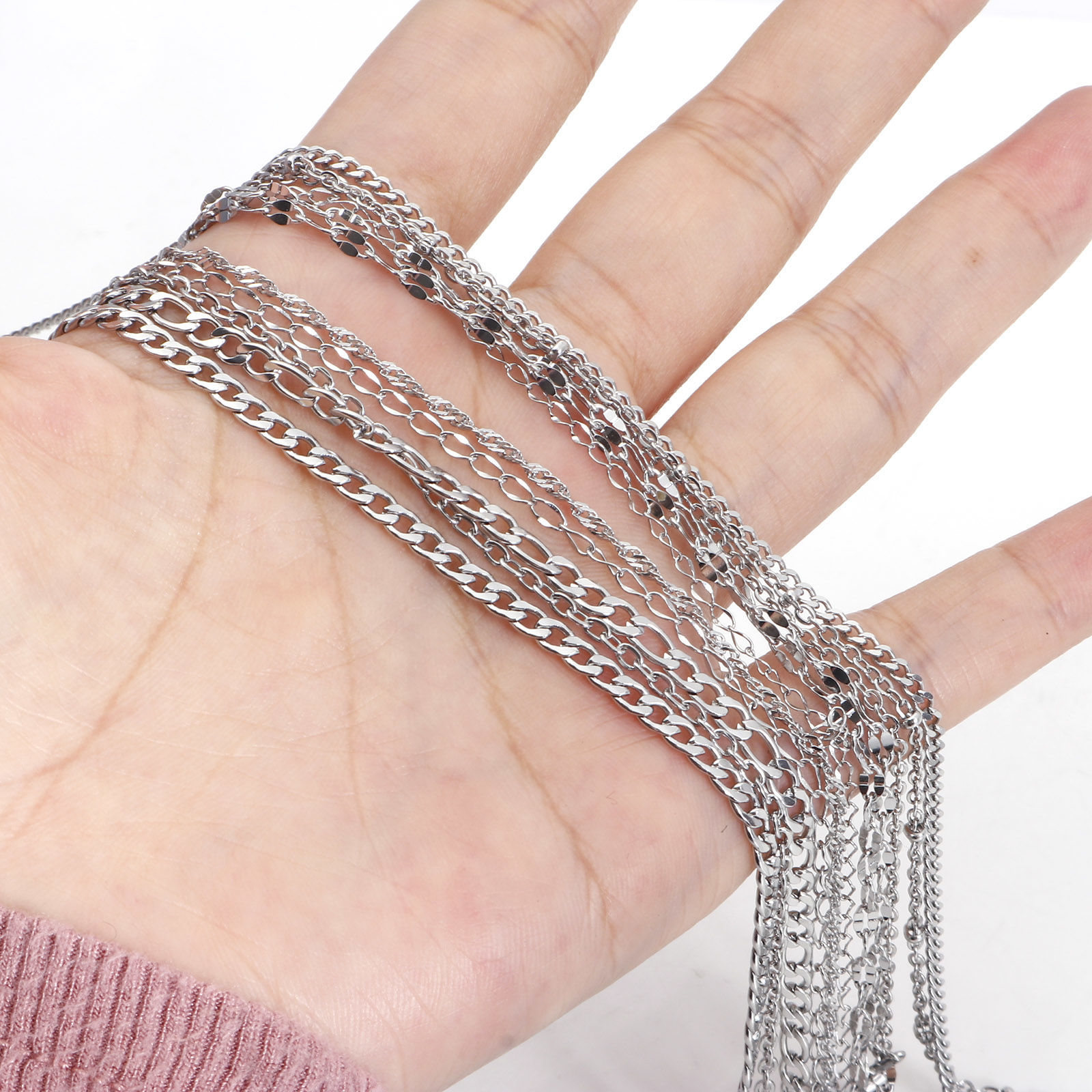 Изображение 304 Нержавеющая Сталь Цепи Серебряный Тон 1 Рулон