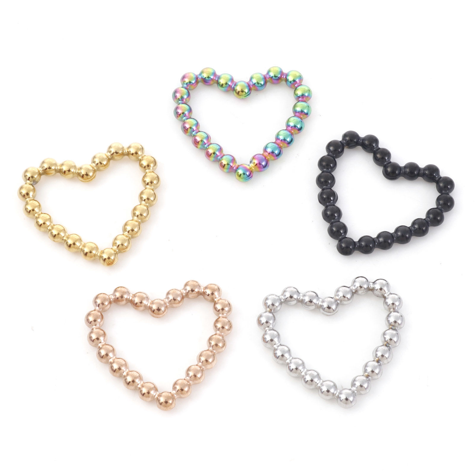 Picture of 304 Stainless Steel Charms Multicolor Ball Heart 1 Piece