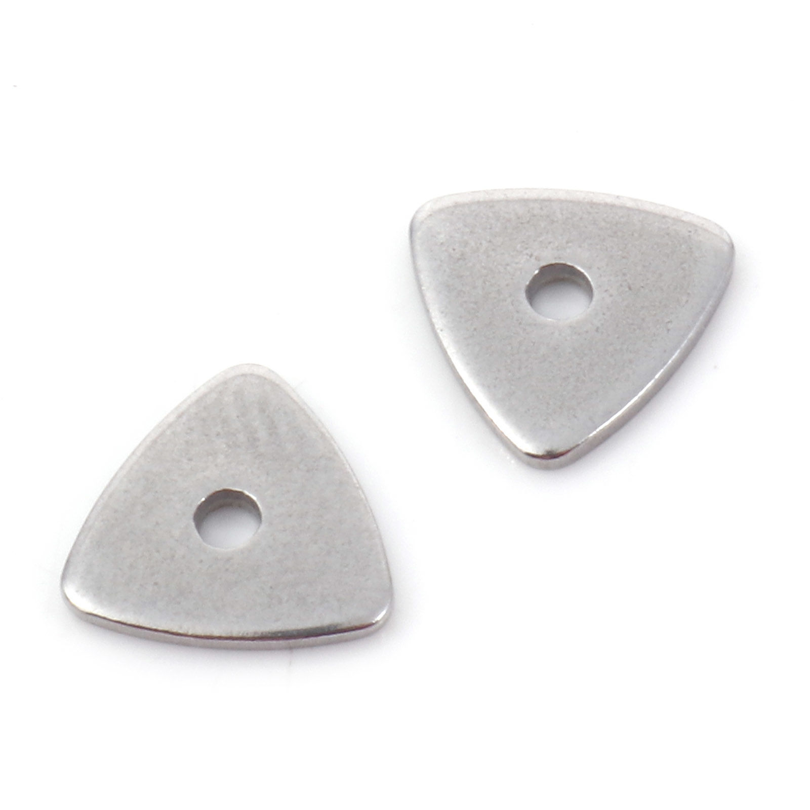 Image de Perles d'entretoise en 304 Acier Inoxydable Triangle 8mm x 8mm, 10 Pcs