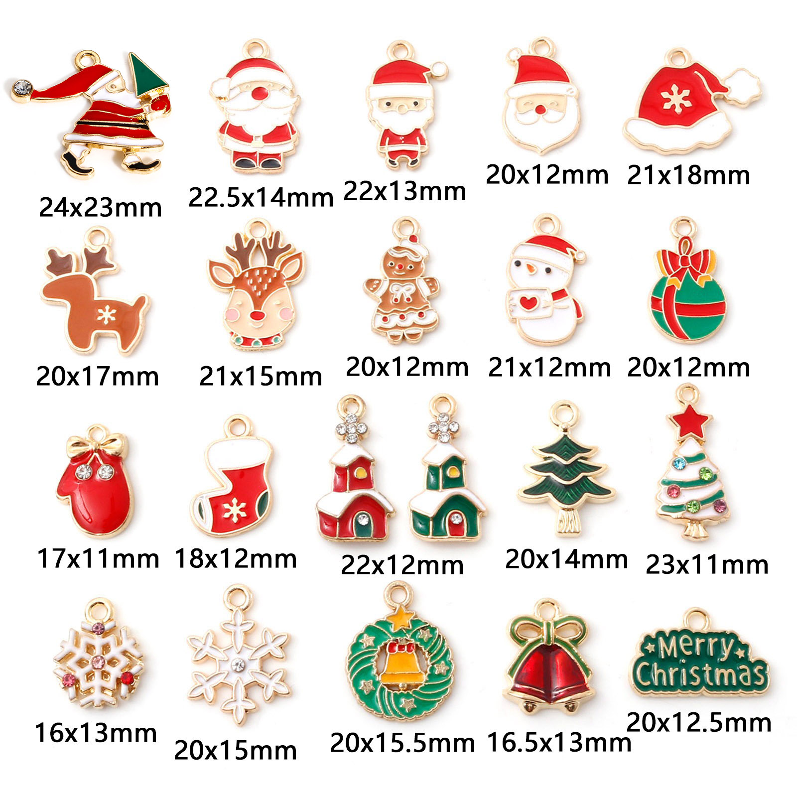 Picture of Zinc Based Alloy Christmas Charms Gold Plated Multicolor Enamel