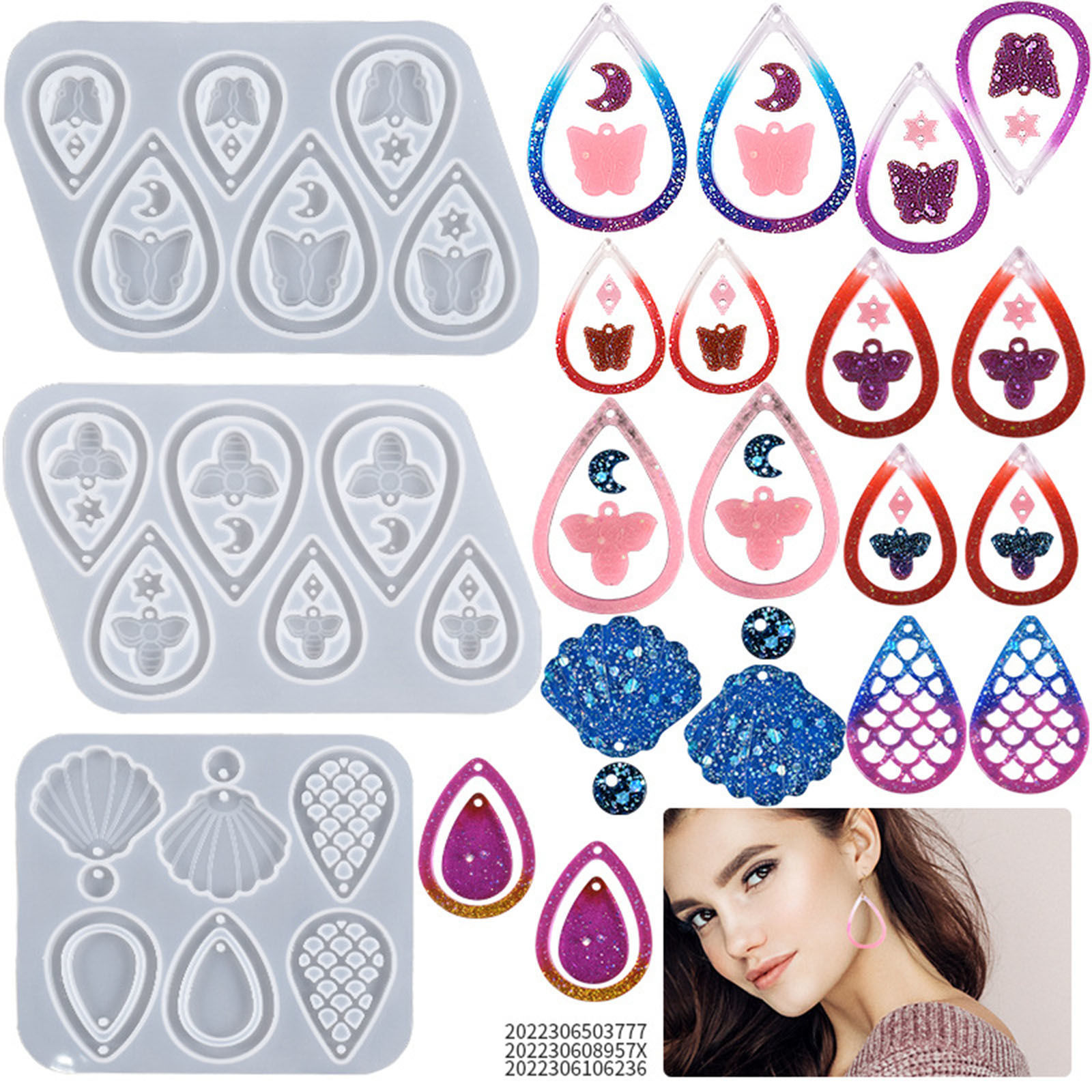 Изображение Силикон Насекомое Модель для эпоксидной смолы Прямоугольник Белый 1 ШТ