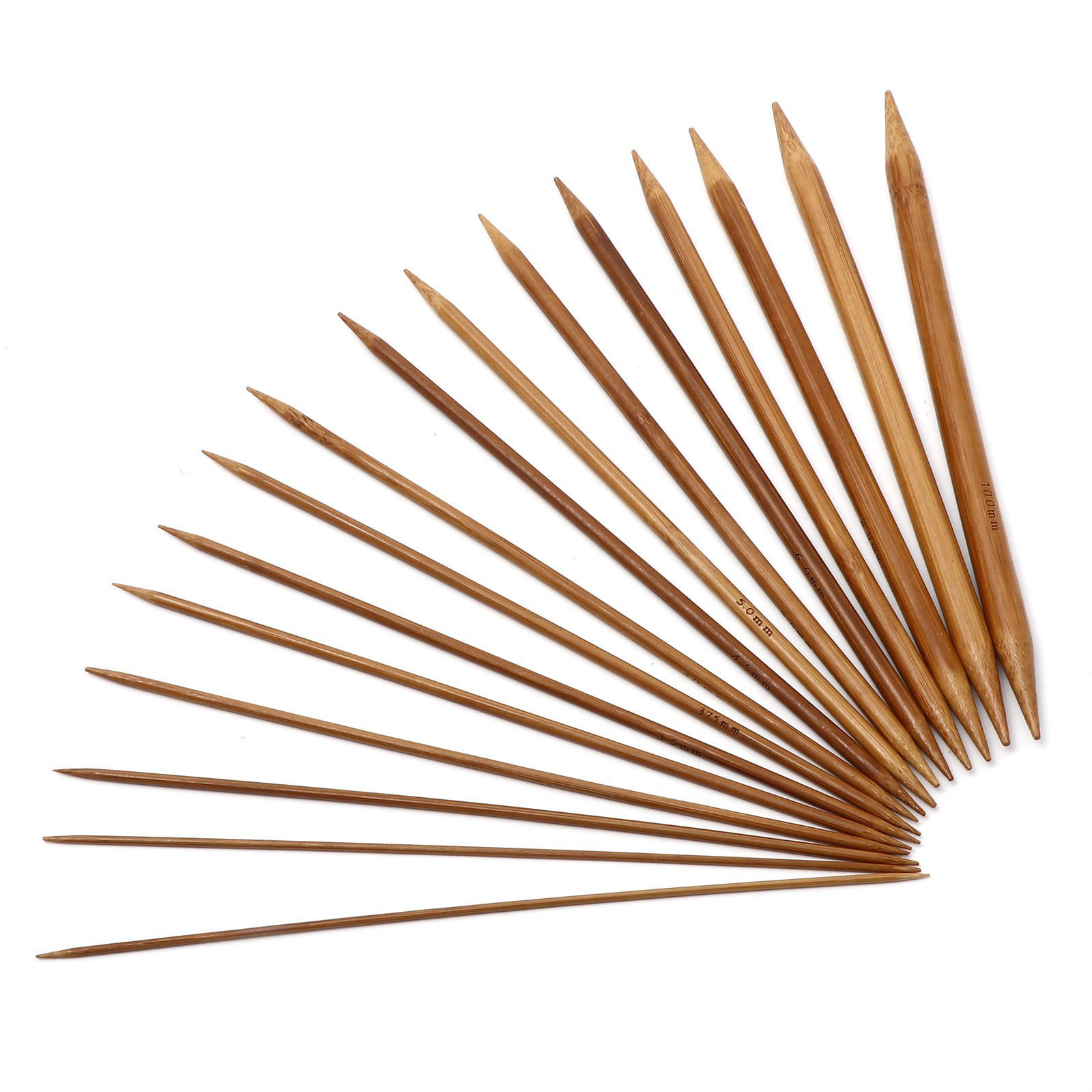 Picture of Natural Bamboo Double Pointed Knitting Needles Brown 25cm(9 7/8") long