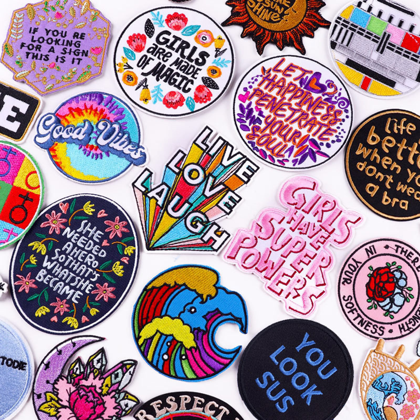 Picture of Polyester Iron On Patches Appliques (With Glue Back) DIY Sewing Craft Clothing Decoration Multicolor Embroidered