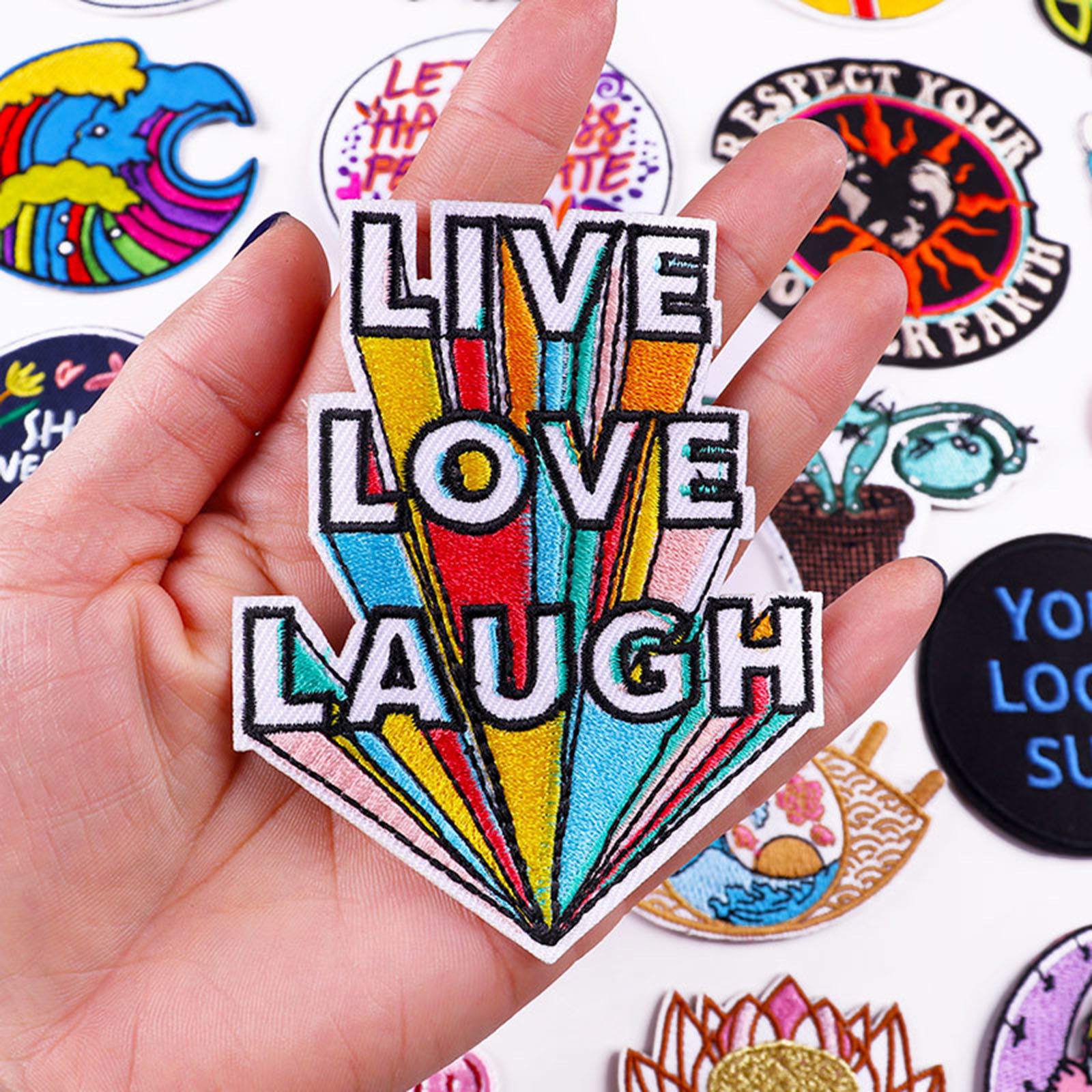 Picture of Polyester Iron On Patches Appliques (With Glue Back) DIY Sewing Craft Clothing Decoration Multicolor Embroidered