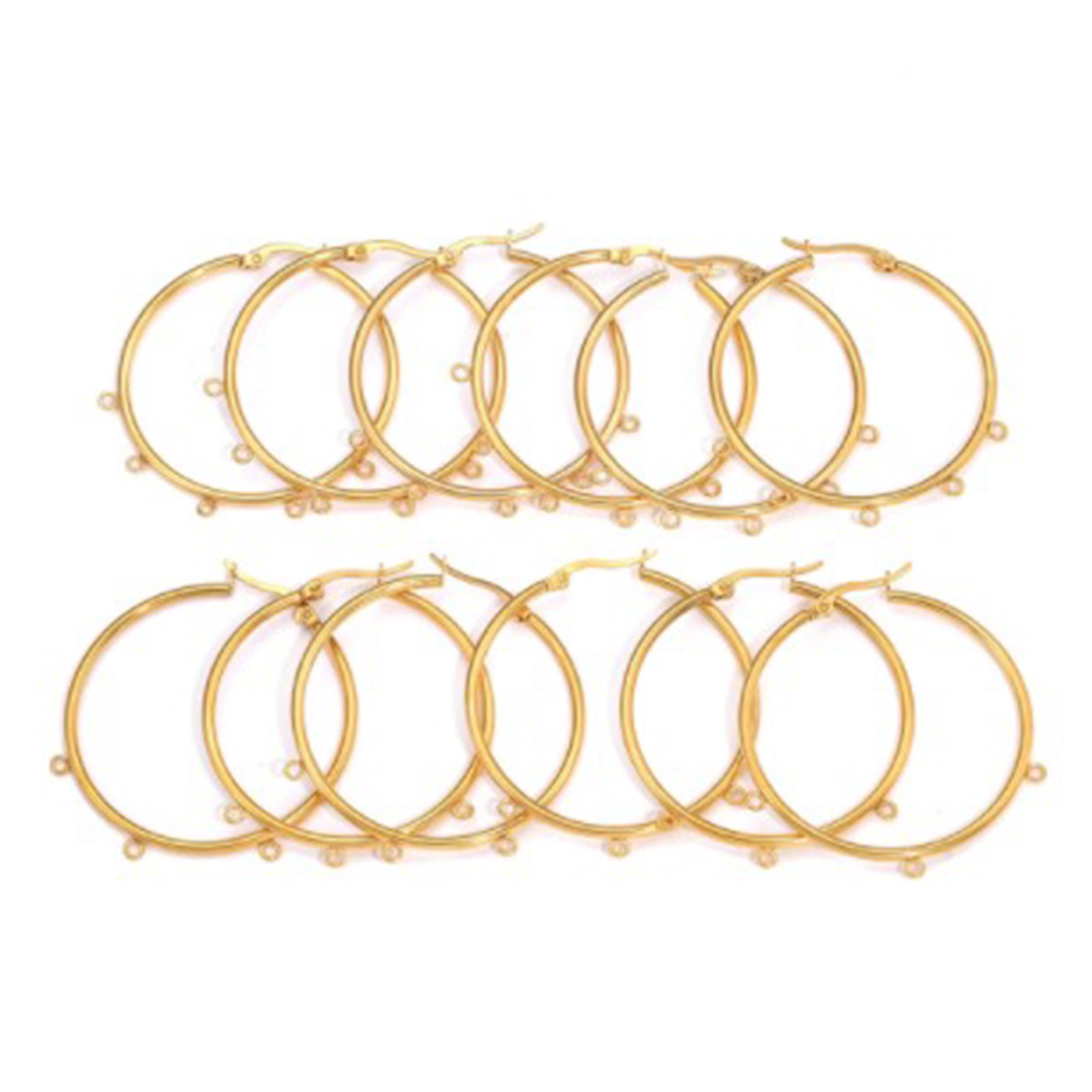 Picture of 304 Stainless Steel Hoop Earrings Round Multicolor With Loop 4.7cm x 4cm