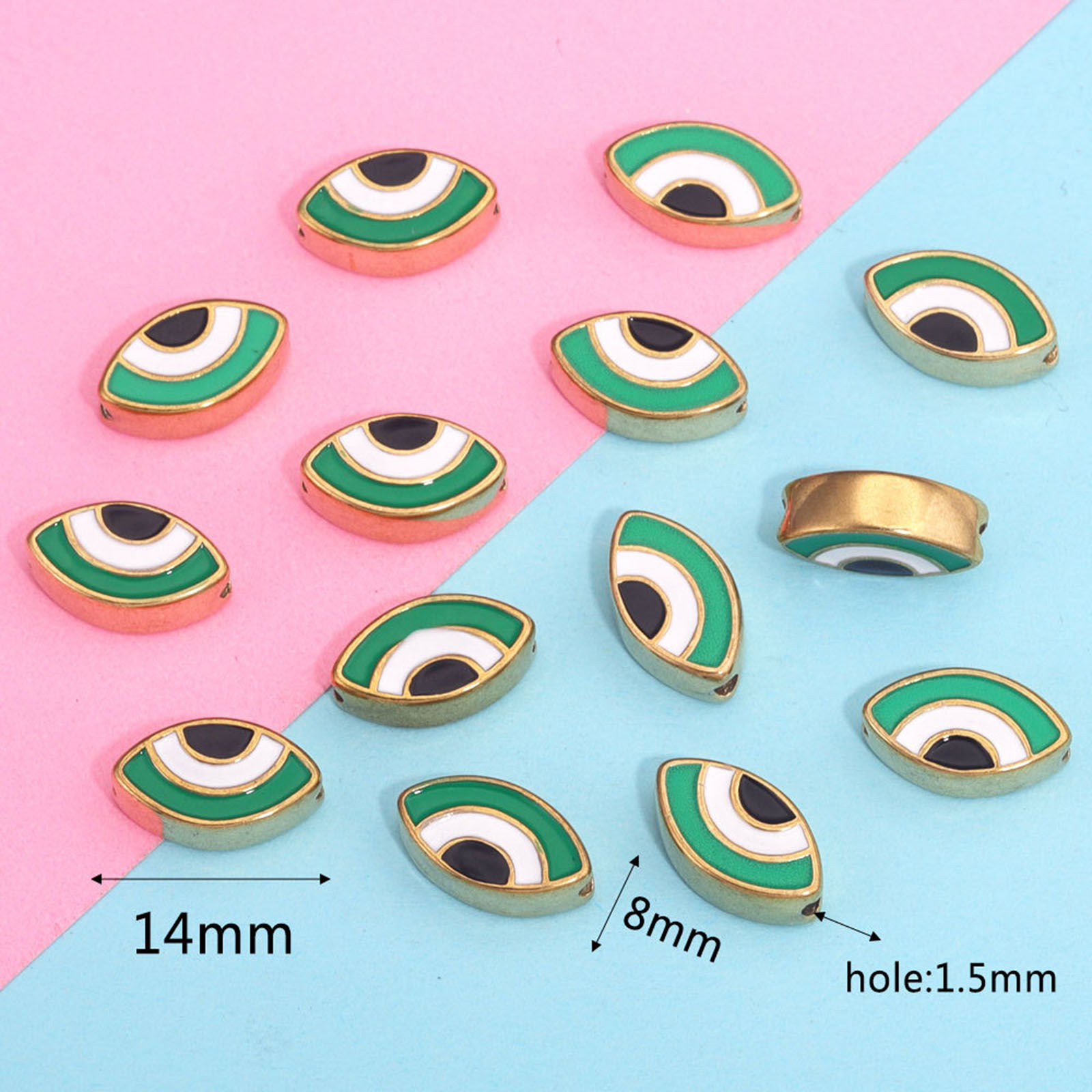 Picture of 304 Stainless Steel Beads Fish Animal Multicolor Evil Eye Enamel