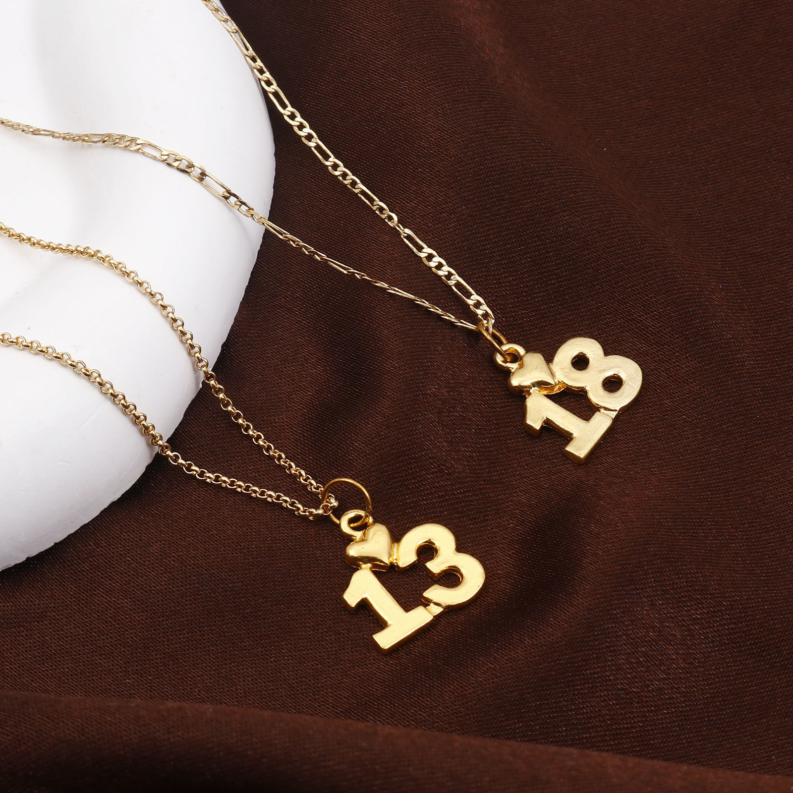 Picture of Zinc Based Alloy Charms Gold Plated Number 18mm x 17mm