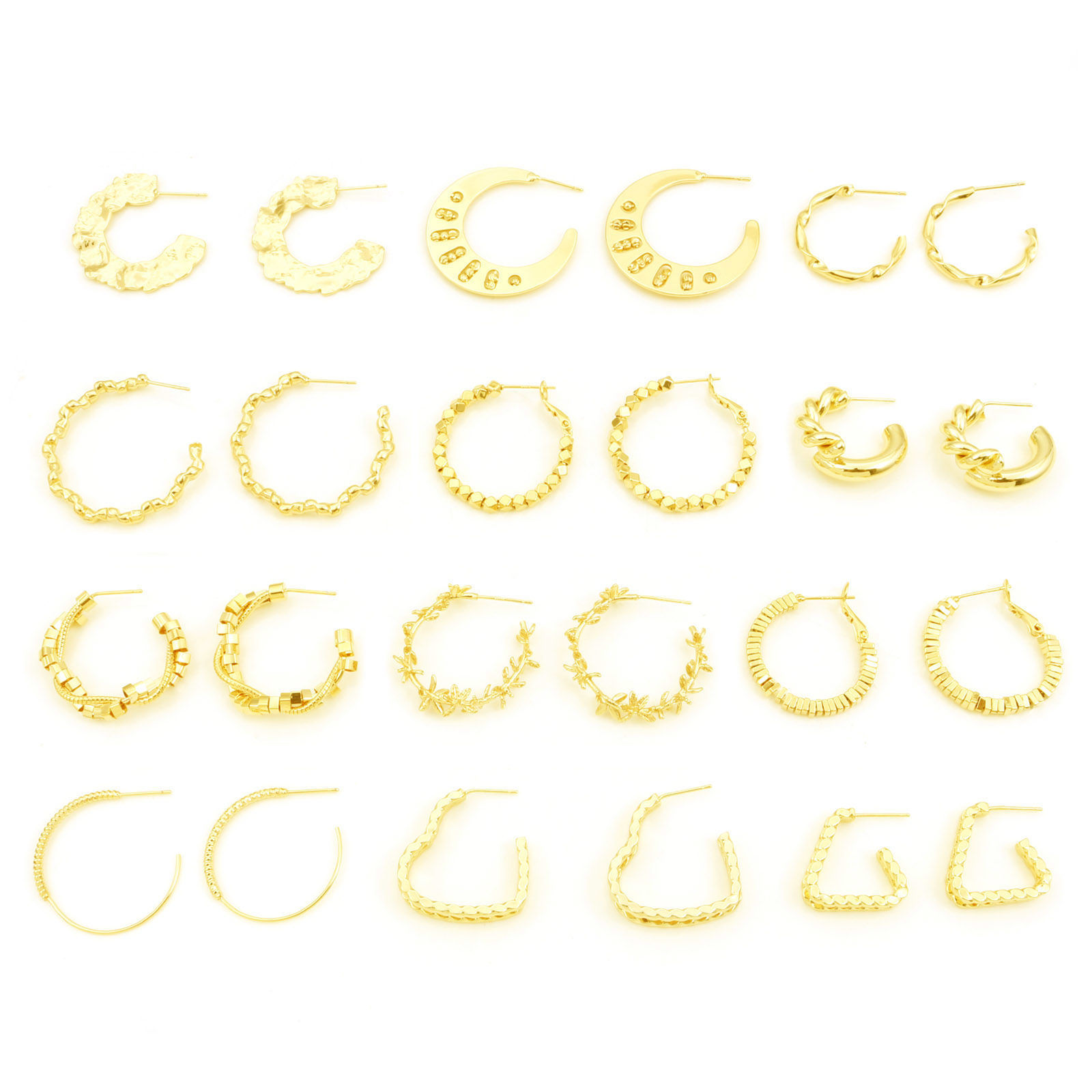 Picture of Copper Hoop Earrings 18K Real Gold Plated Geometric
