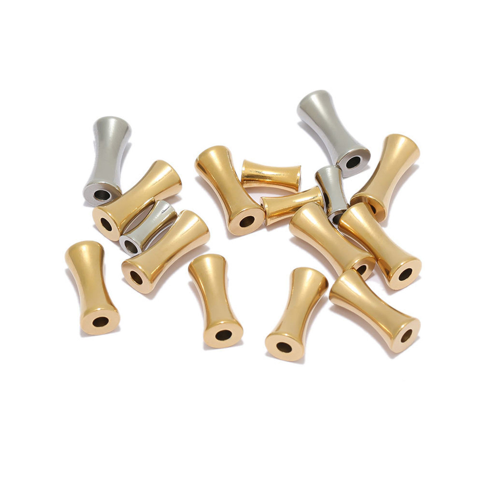 304ステンレス鋼 ビーズ 竹形 10 個 の画像