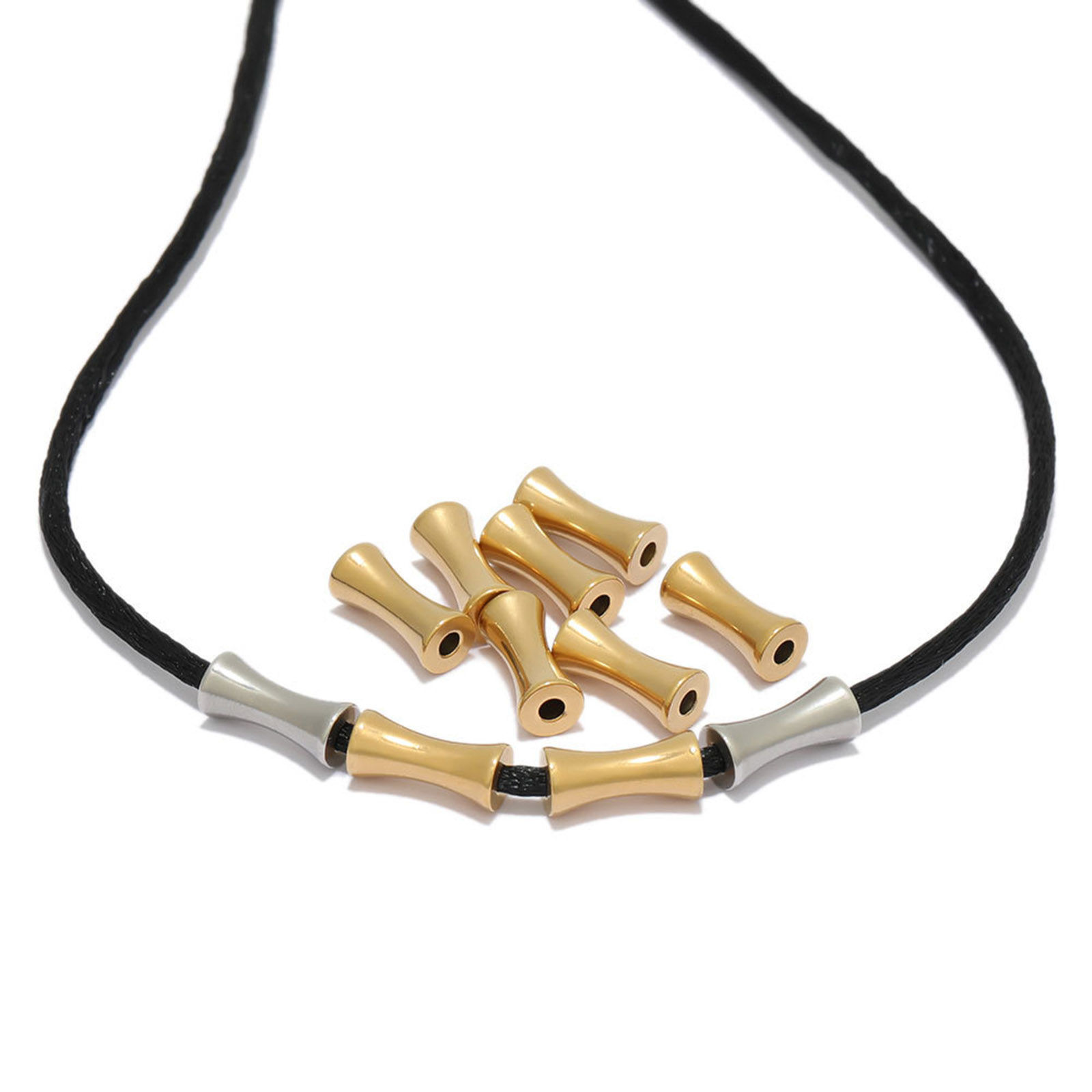 304ステンレス鋼 ビーズ 竹形 10 個 の画像