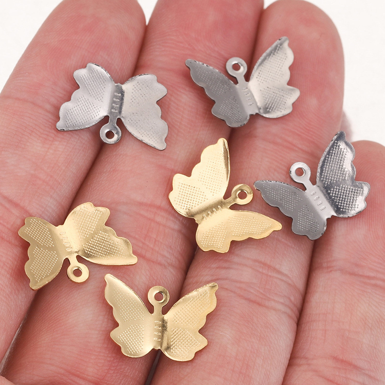 Picture of 304 Stainless Steel Charms Butterfly Animal 15mm x 10mm