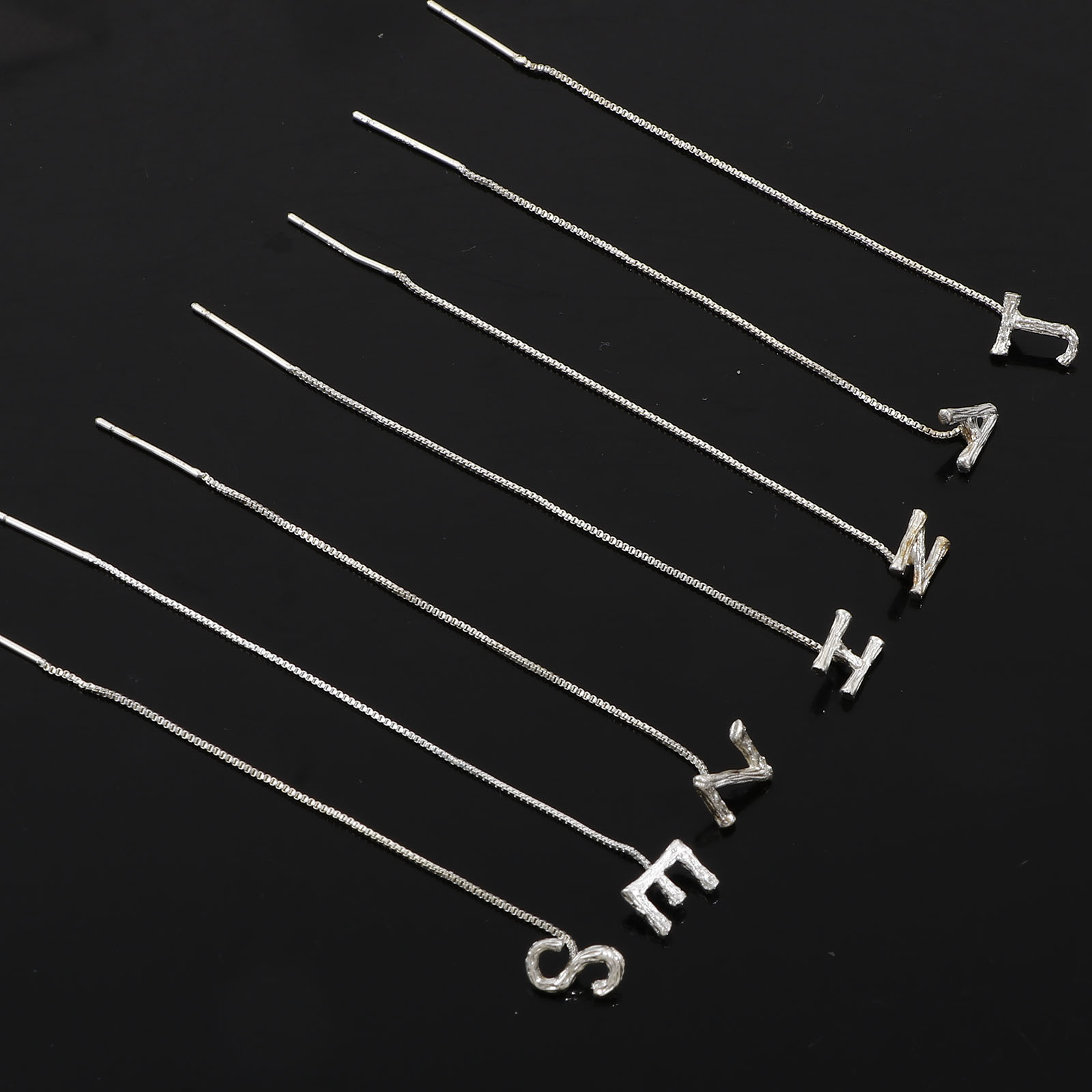 Bild von Kupfer Stilvoll Einfädler Ohrring Platin Plattiert Buchstabe Message " A-Z " 1 Stück
