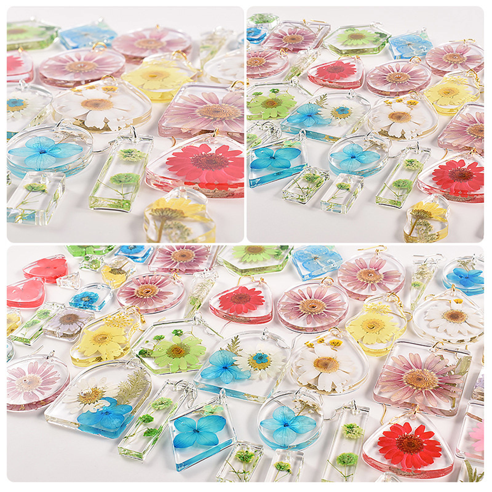 Picture of Silicone Geometry Series Resin Mold For Keychain Necklace Earring Pendant Jewelry DIY Making White 1 Piece
