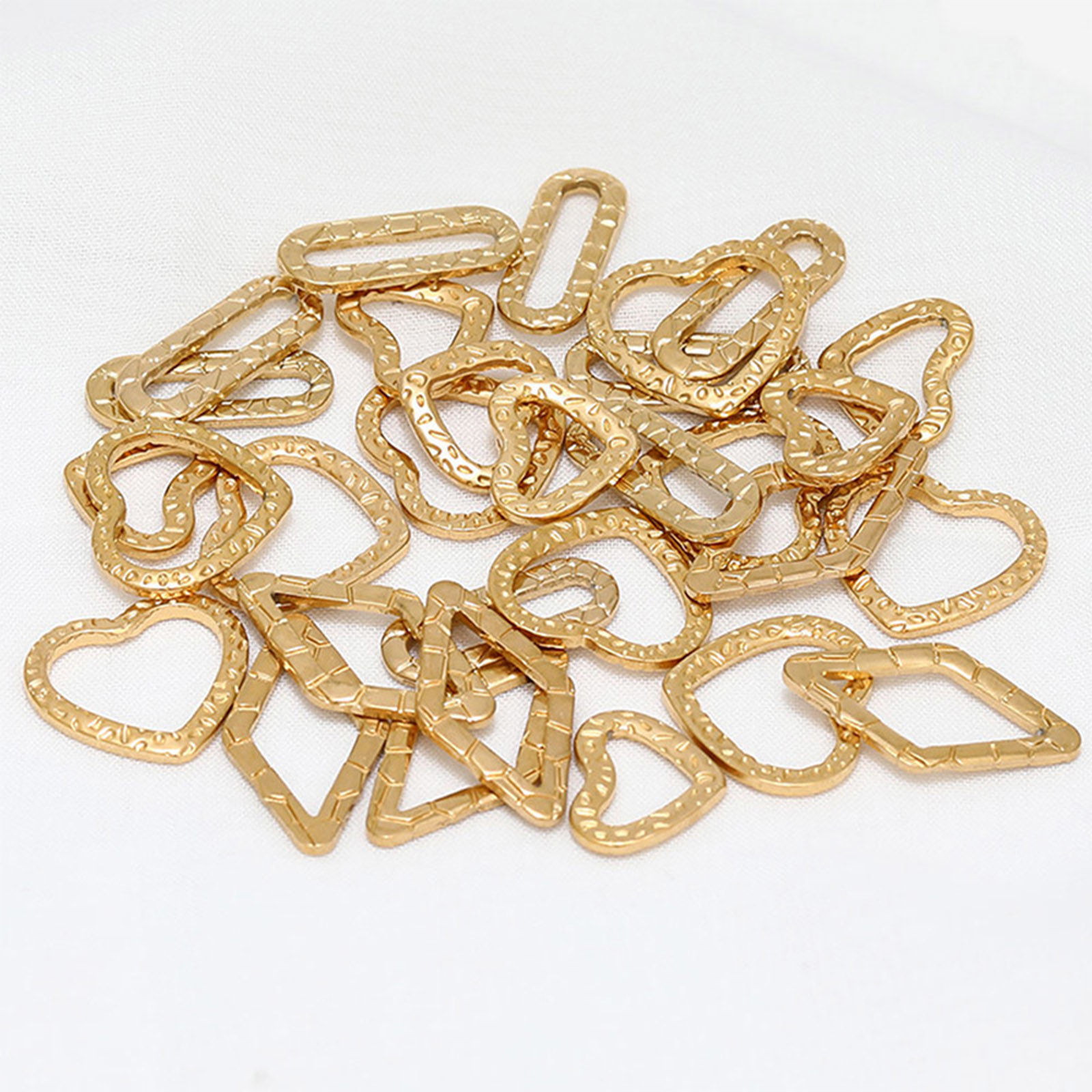 Picture of 304 Stainless Steel Charms Heart Texture