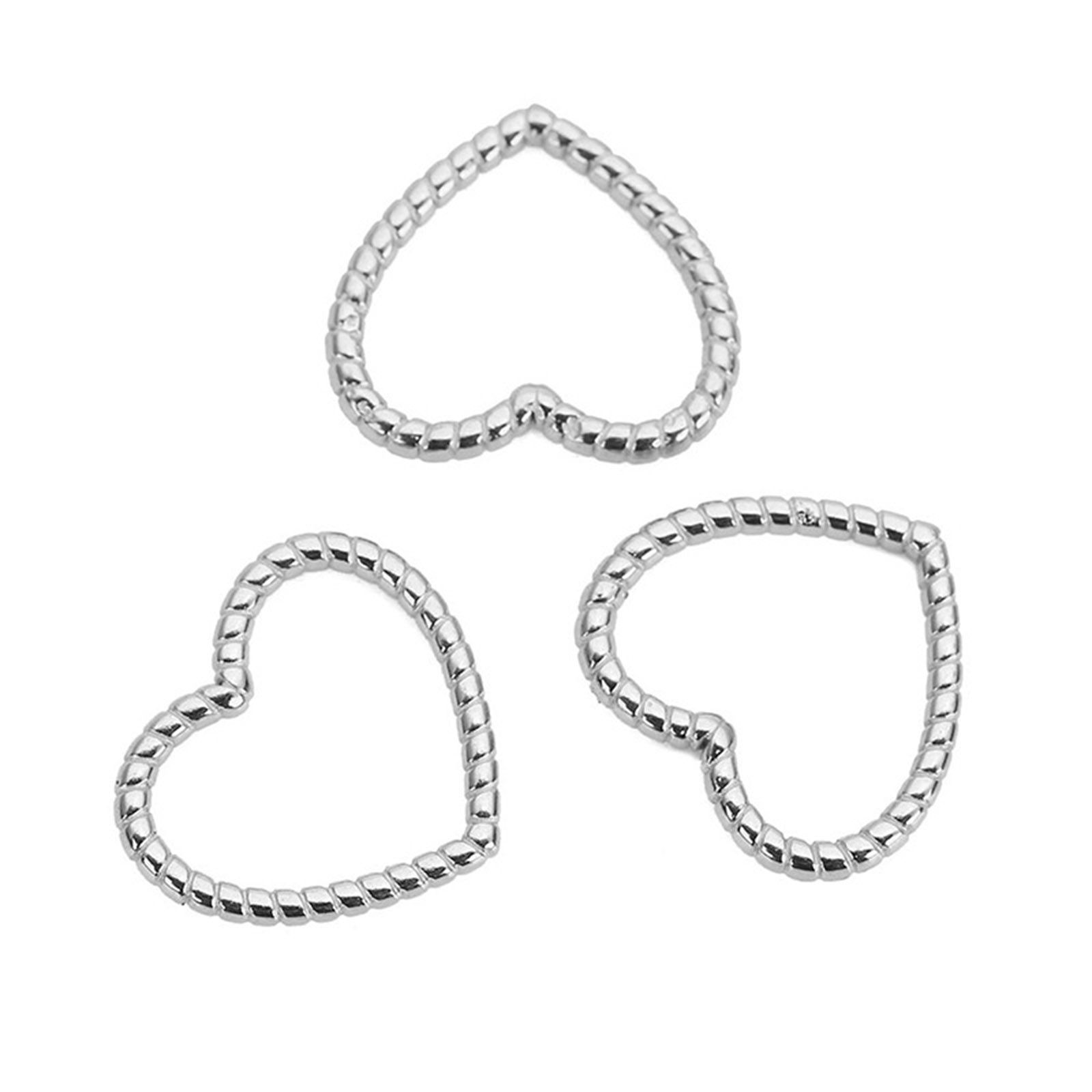 Picture of 304 Stainless Steel Charms Heart Texture
