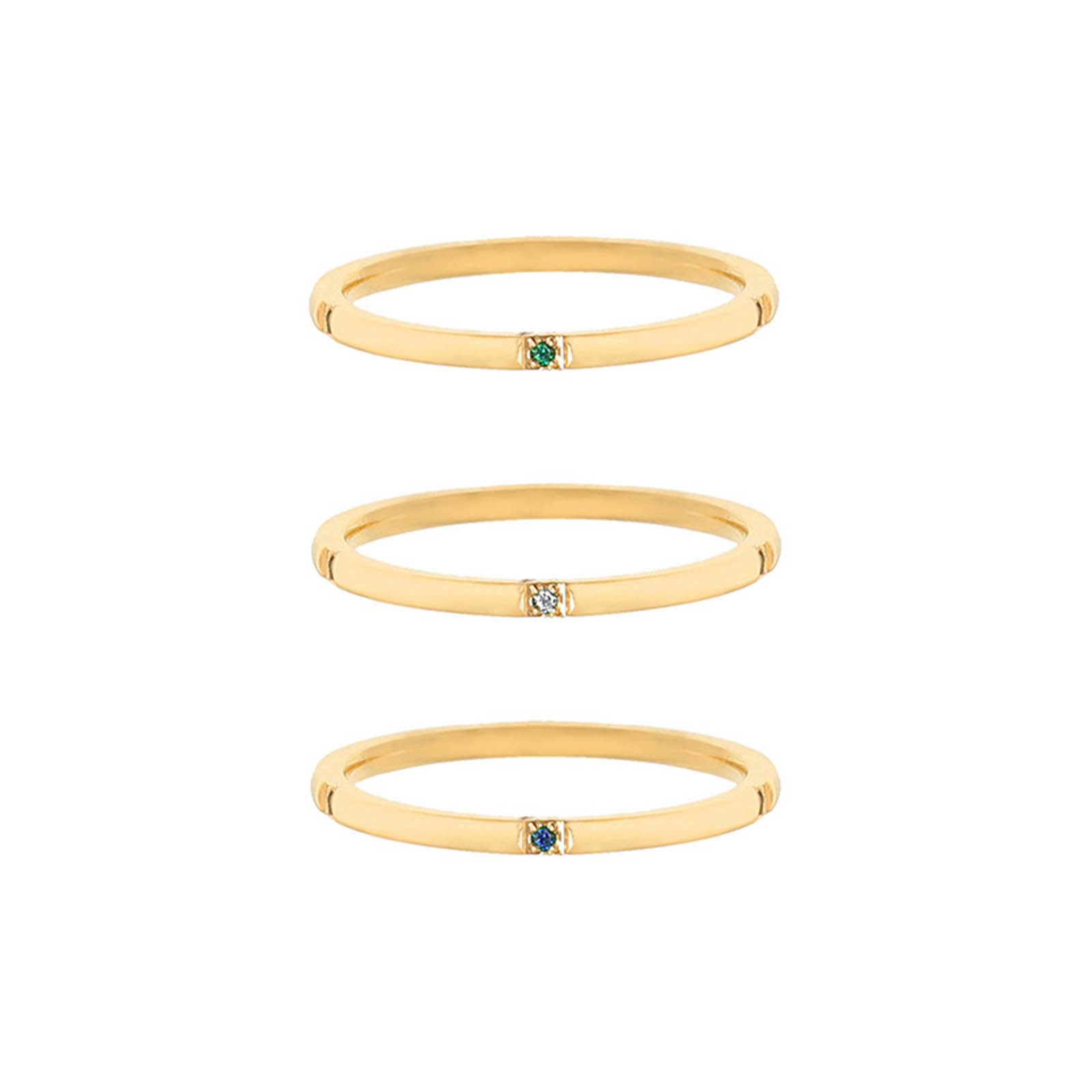 Bild von Umweltfreundlich Einfach und lässig Stilvoll 18K Gold plattiert 304 Edelstahl & Zirkon Uneinstellbar Ring Für Frauen 1 Set