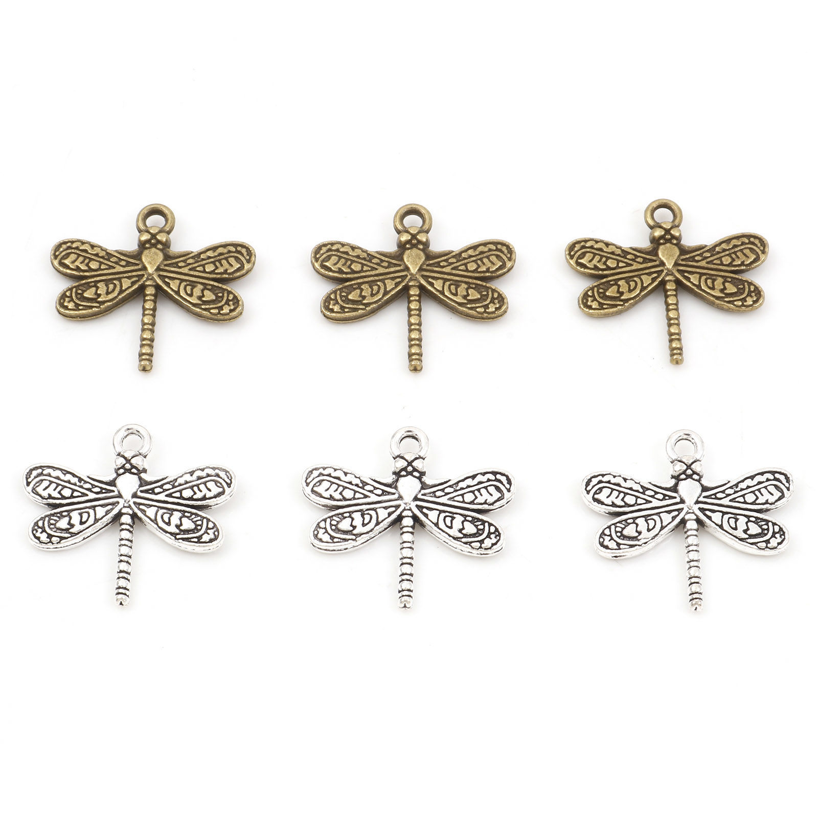 Picture of Zinc Based Alloy Insect Charms Multicolor Dragonfly Animal 21mm x 19.5mm
