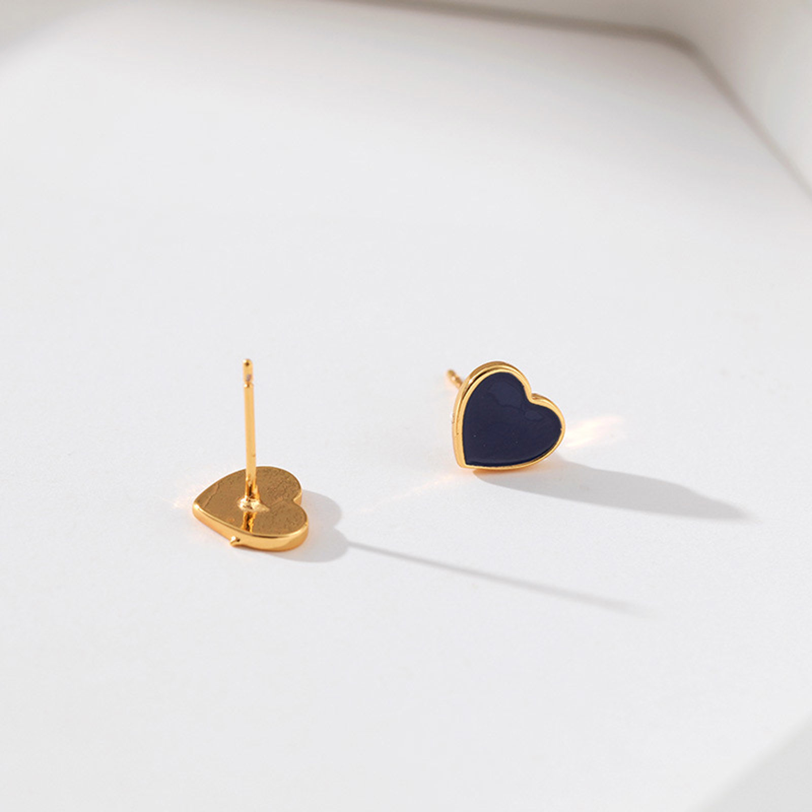 Imagen de Respetuoso del Medio Ambiente Sencillo & Casual Elegante 18K Oro Real Chapado Multicolor Cobre Corazón Esmalte Pendientes Para Mujeres Día de San Valentín 1 Par