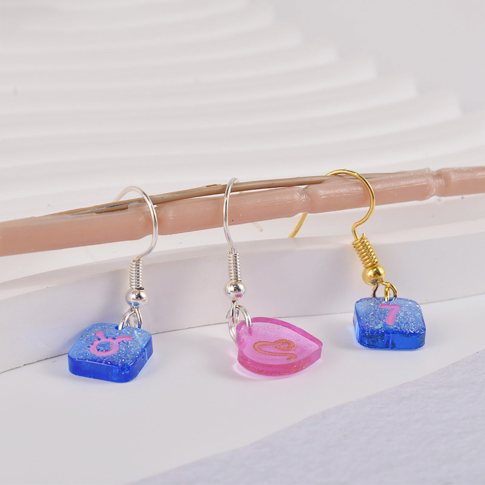 Picture of Silicone Resin Mold For Keychain Necklace Earring Pendant Jewelry DIY Making Rectangle Initial Alphabet/ Capital Letter White