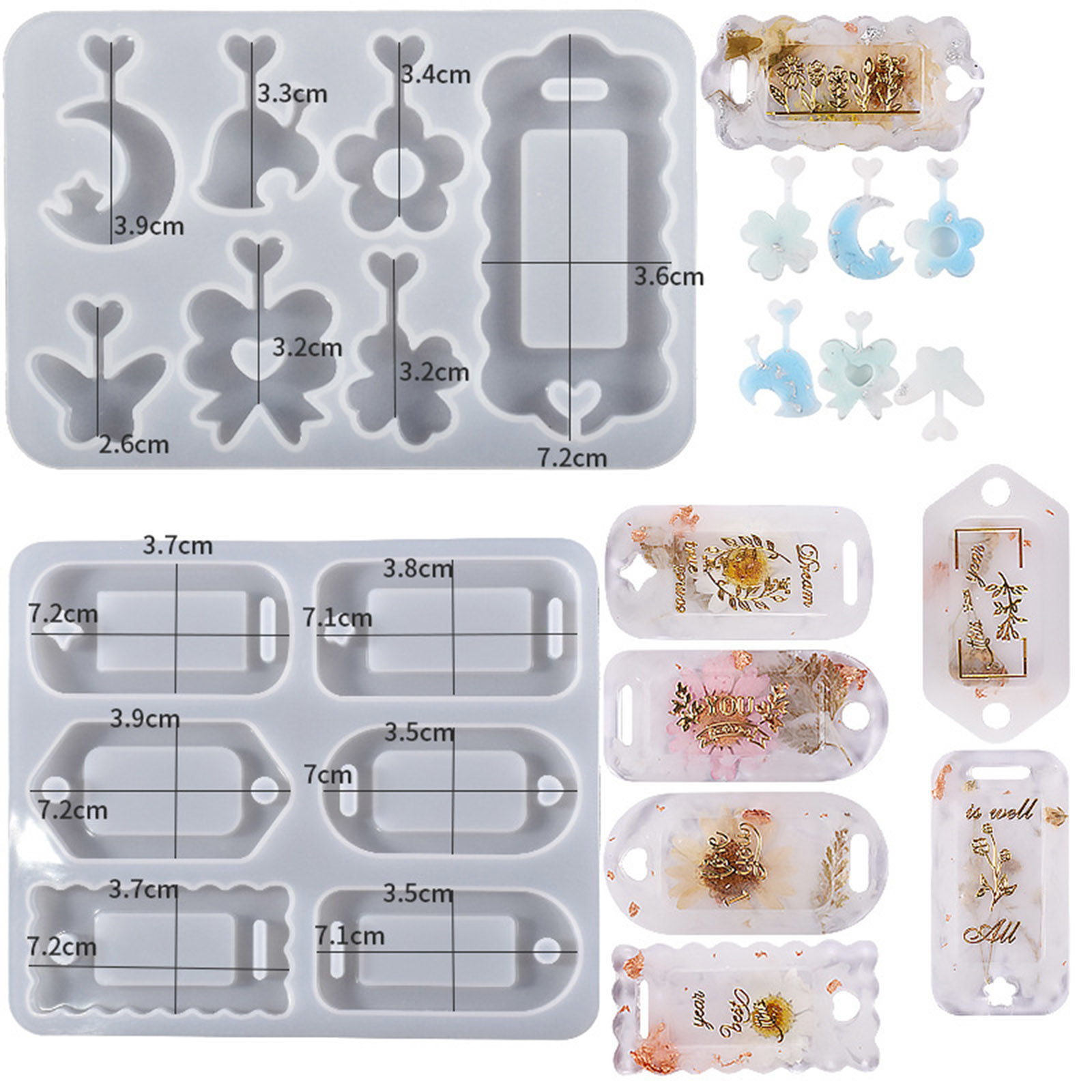 Изображение Силикон Форма из смолы для украшения дома своими руками Прямоугольник Белый 1 ШТ