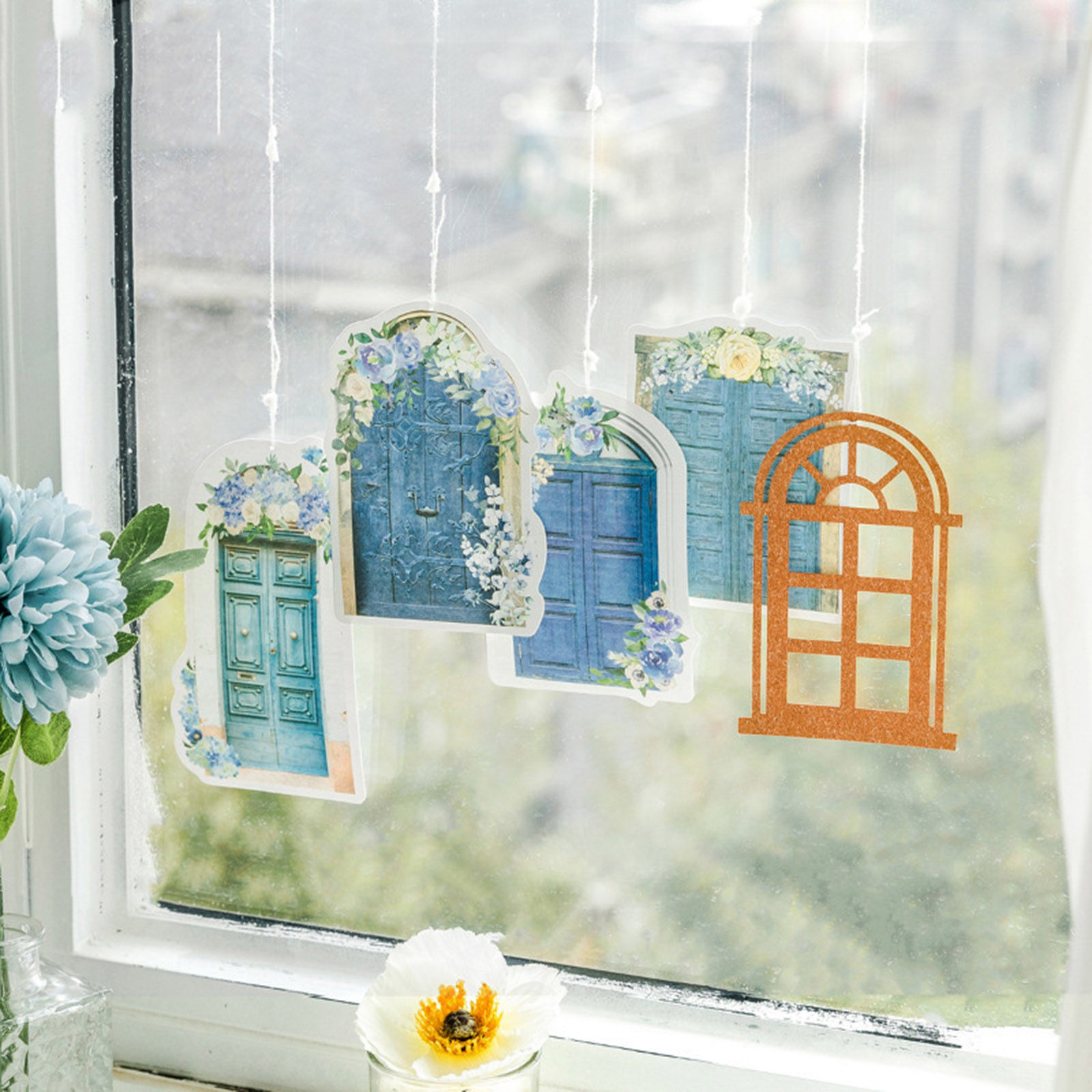Picture of PET DIY Scrapbook Deco Stickers Multicolor Window 16.5cm x 8.5cm