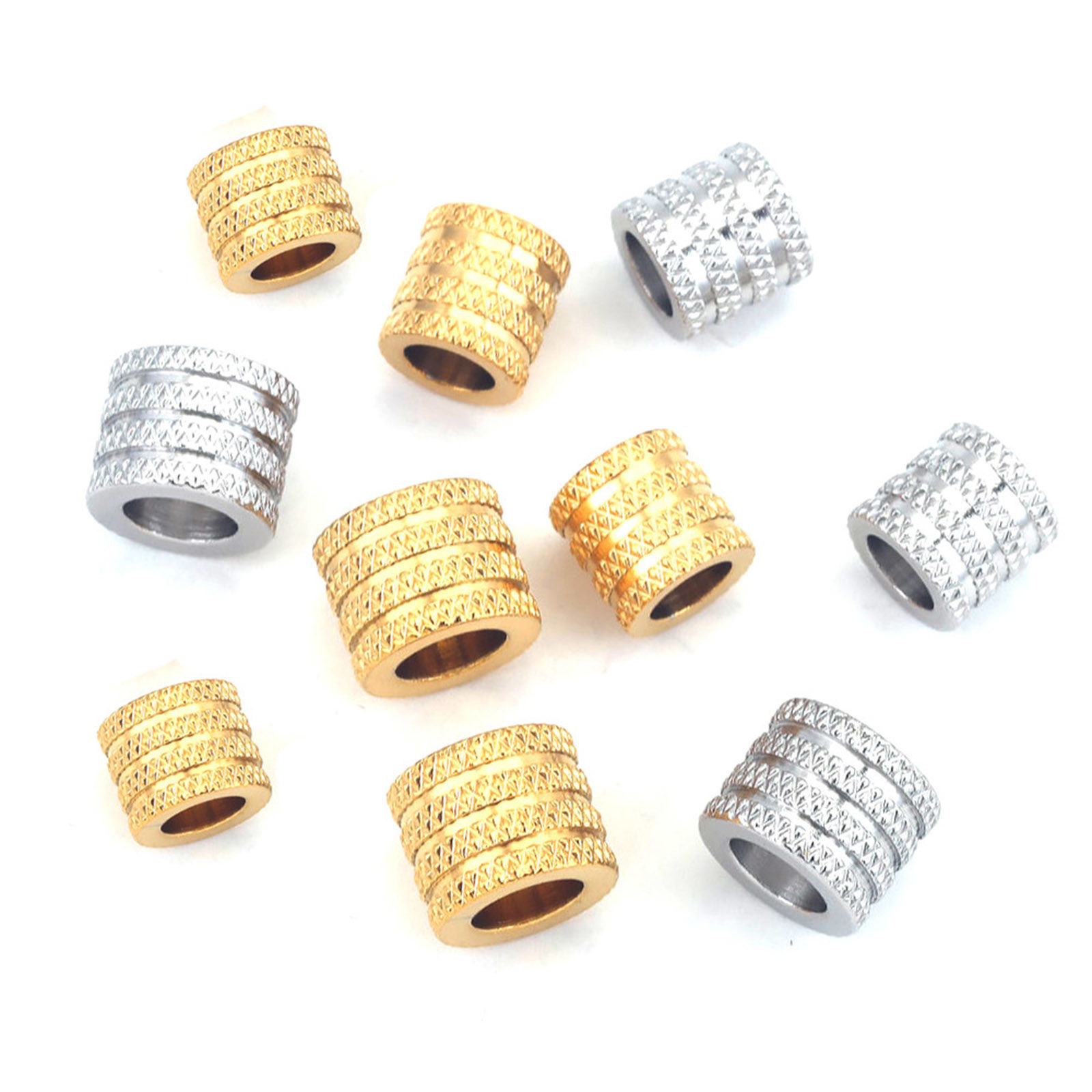 Picture of 304 Stainless Steel Beads Cylinder Stripe