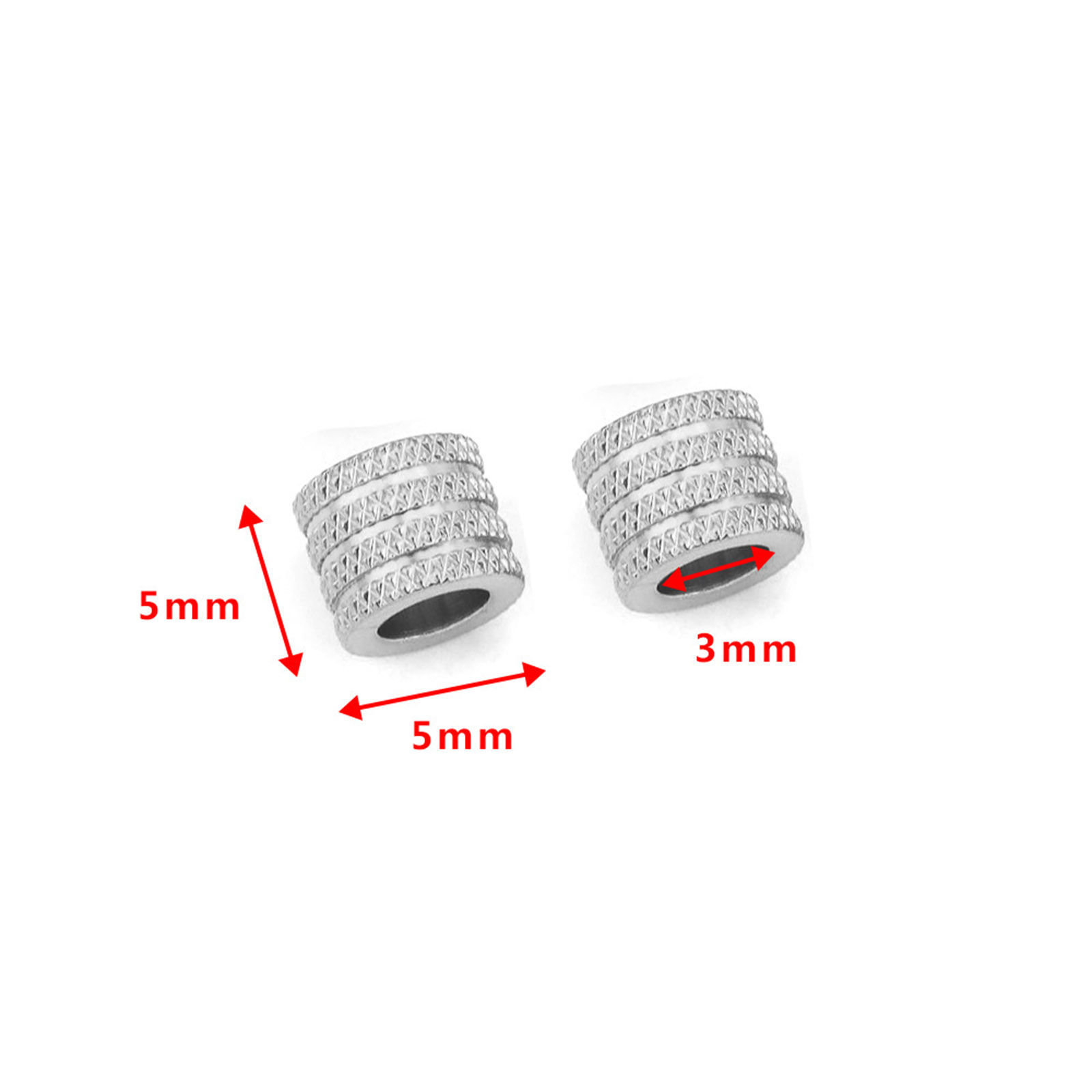 Picture of 304 Stainless Steel Beads Cylinder Stripe