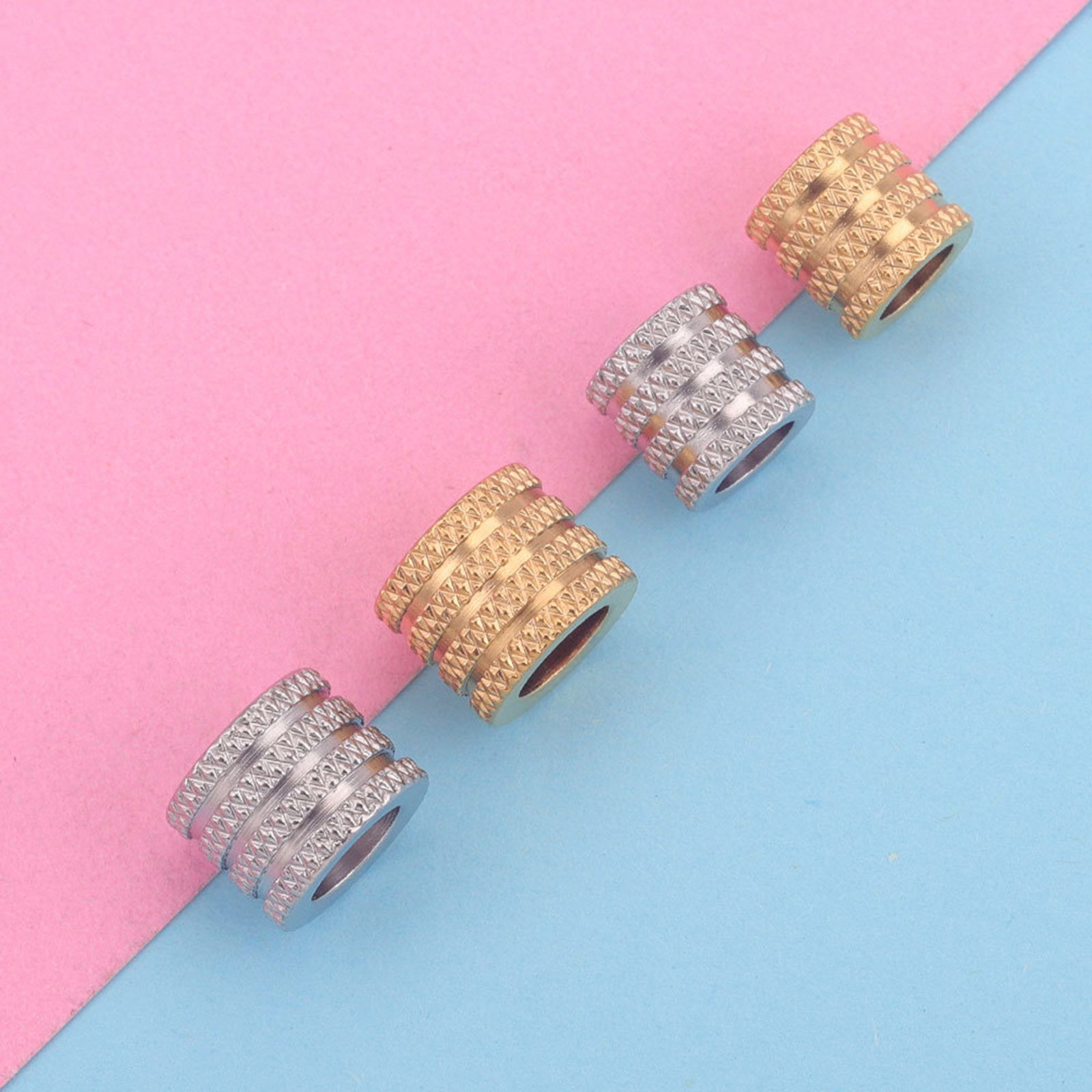 Picture of 304 Stainless Steel Beads Cylinder Stripe