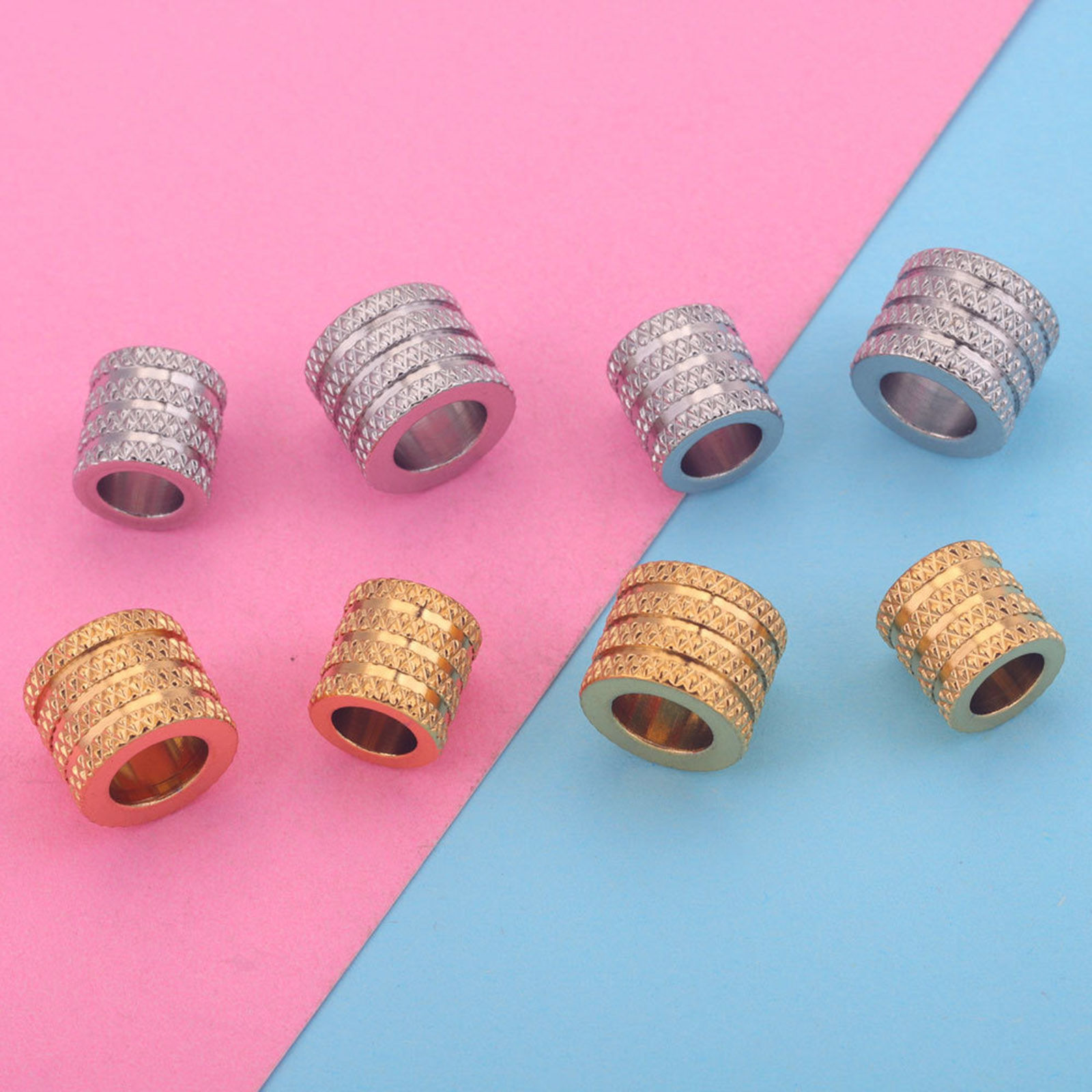 Picture of 304 Stainless Steel Beads Cylinder Stripe