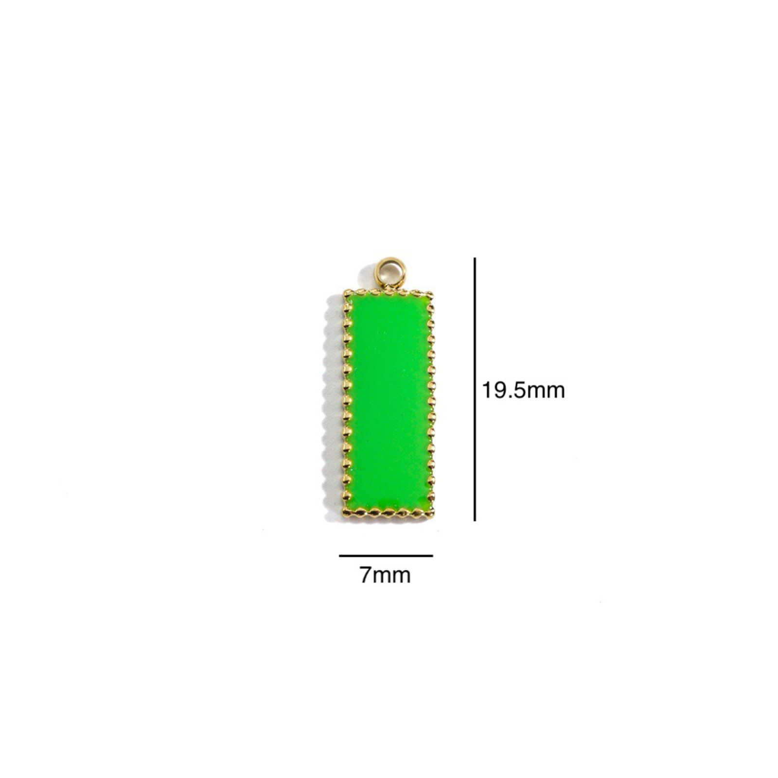 Picture of 304 Stainless Steel Charms Gold Plated Multicolor Rectangle Enamel 19.5mm x 7mm