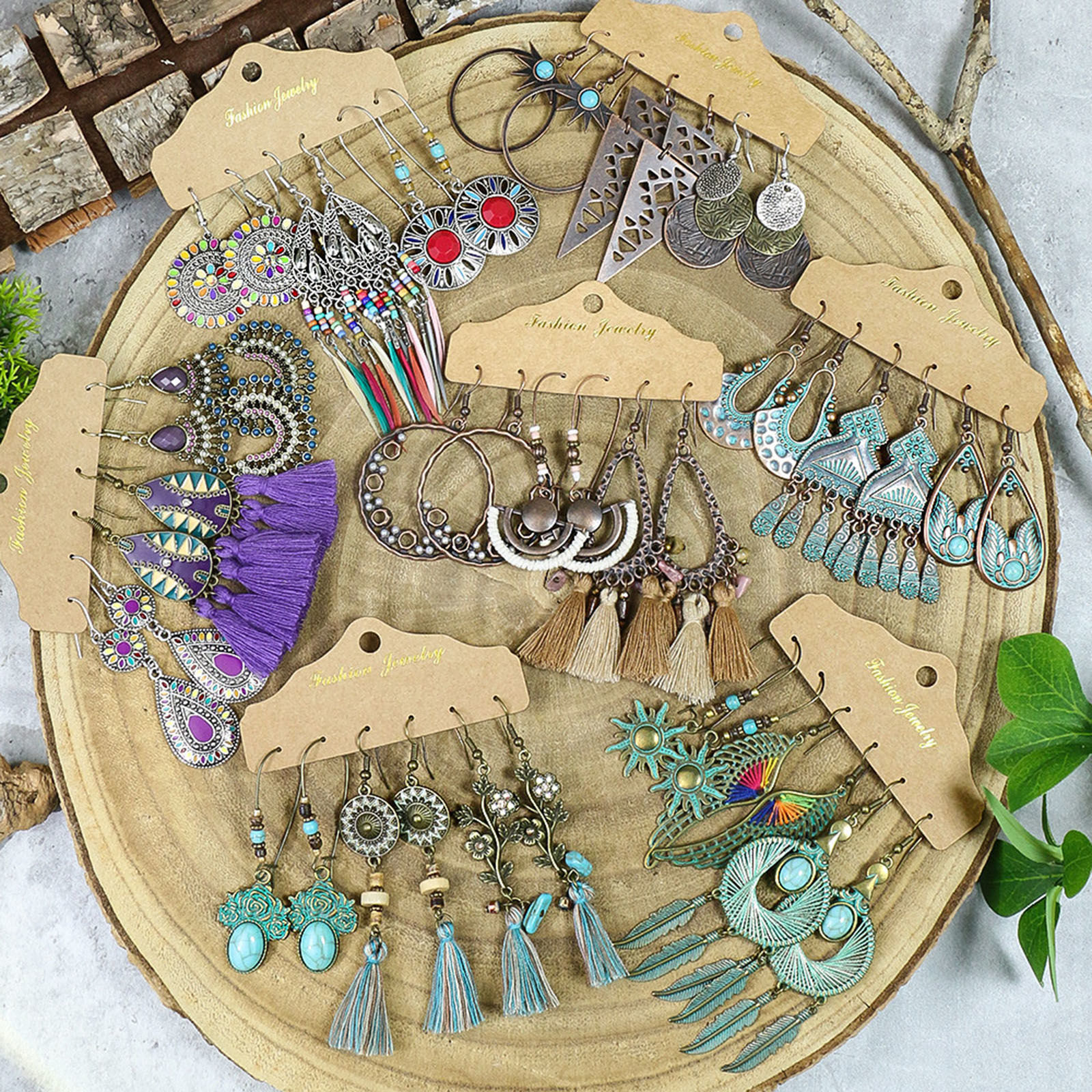 Picture of Ethnic Earrings Multicolor Tassel Drop