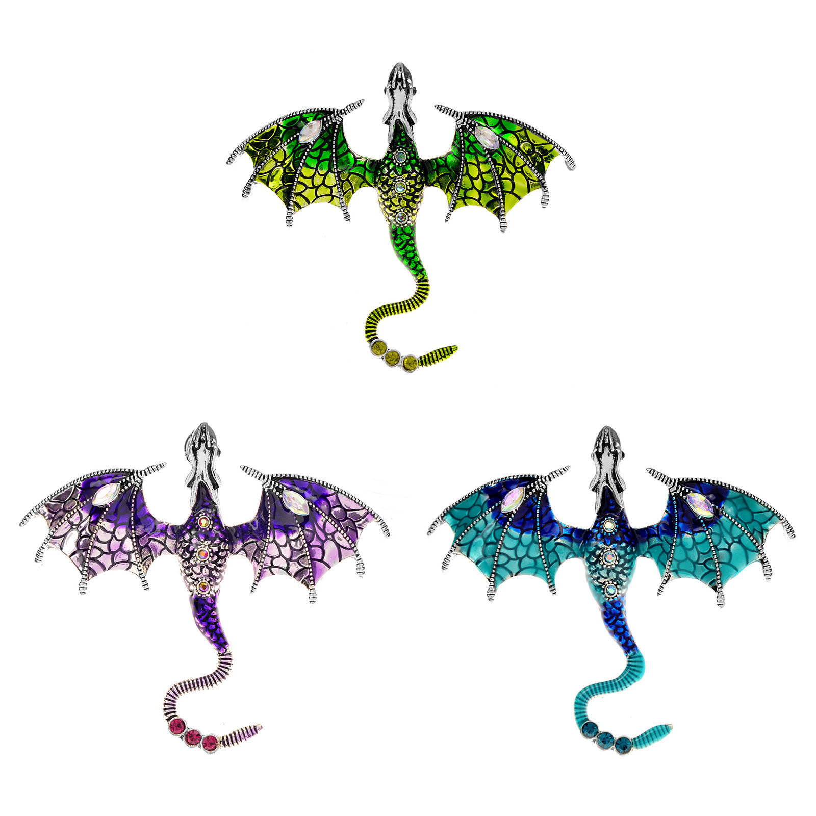 Bild von Stilvoll Brosche Drache Bunt Emaille 1 Stück