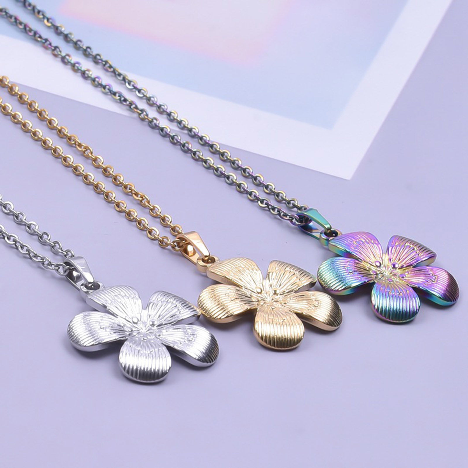 Picture of 304 Stainless Steel Charms Multicolor Flower 27mm x 25mm