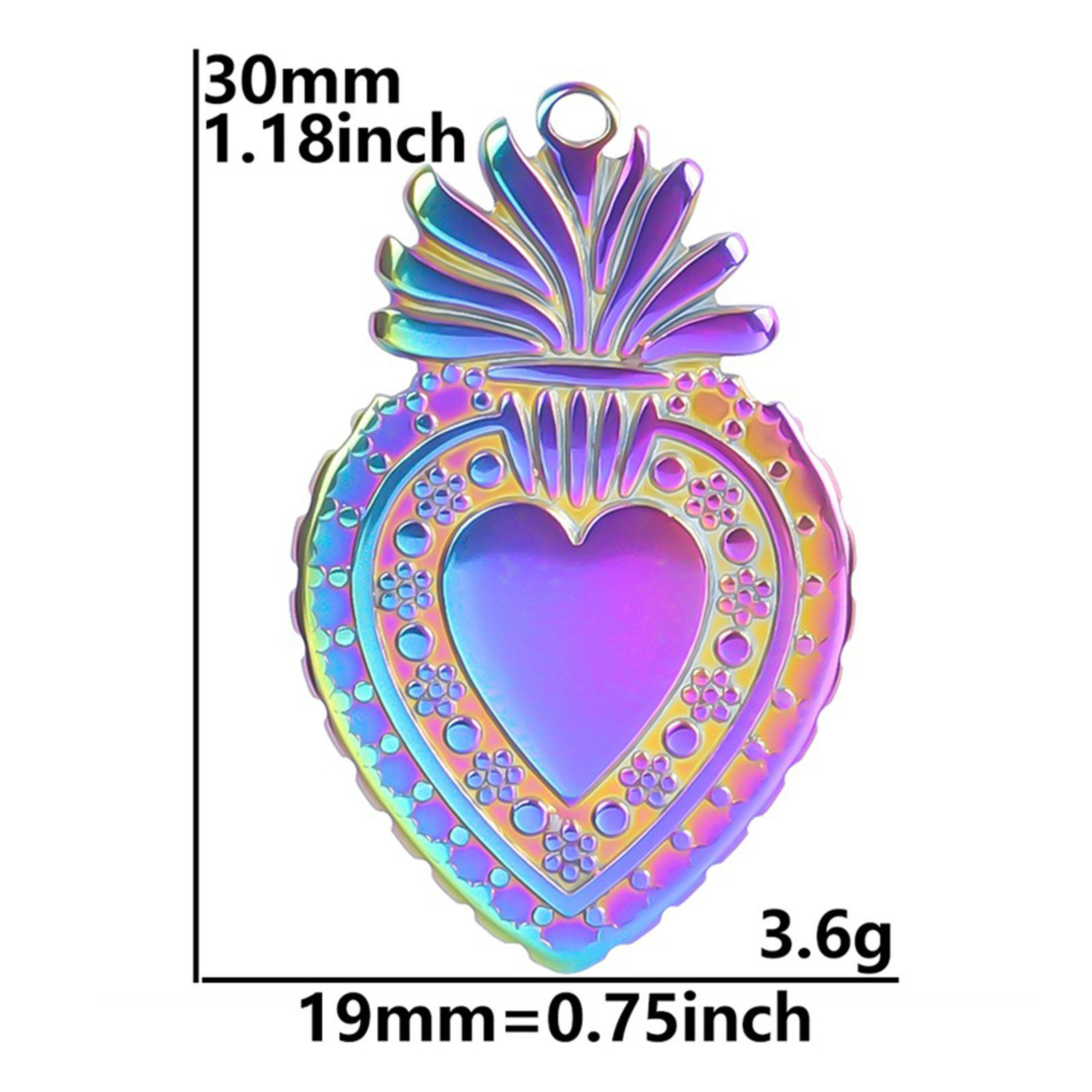 Picture of 304 Stainless Steel Charms Multicolor Strawberry Fruit 30mm x 19mm