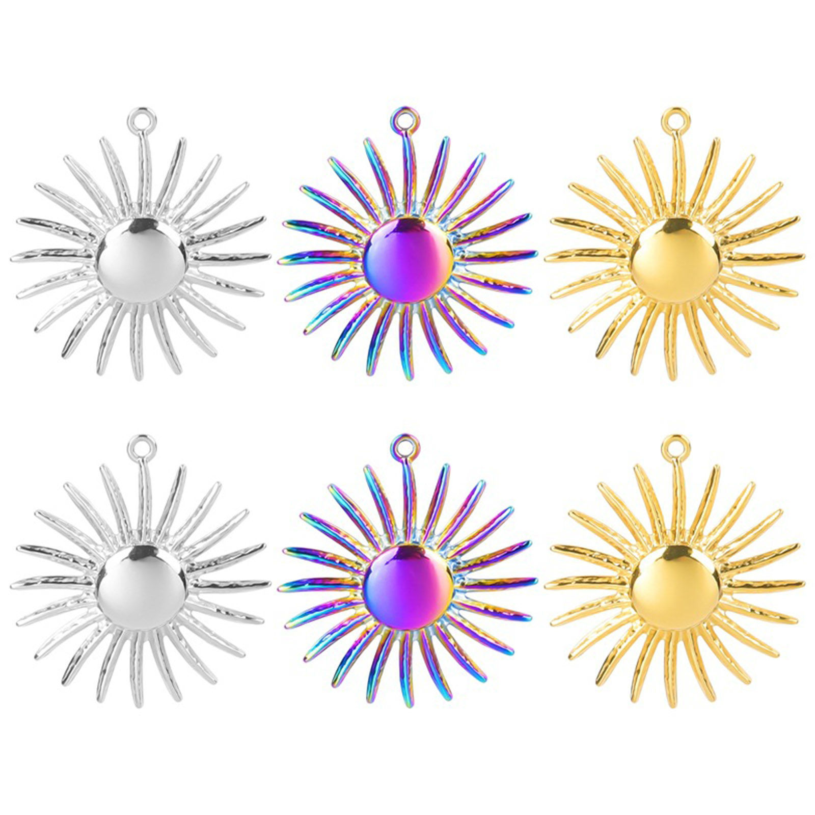 Bild von 304 Edelstahl Charms Sonne Bunt 28mm x 26mm, 1 Stück
