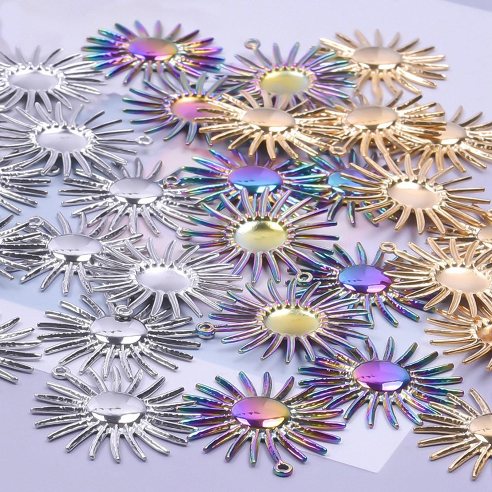 Bild von 304 Edelstahl Charms Sonne Bunt 28mm x 26mm, 1 Stück
