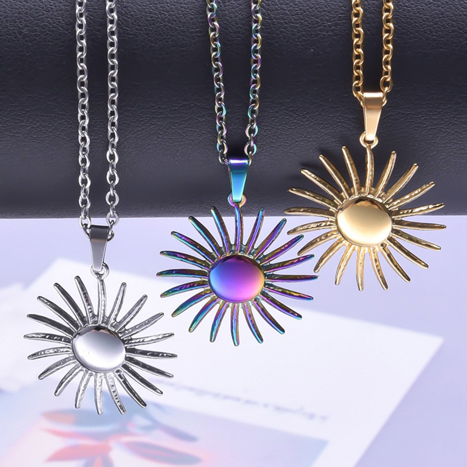 Bild von 304 Edelstahl Charms Sonne Bunt 28mm x 26mm, 1 Stück