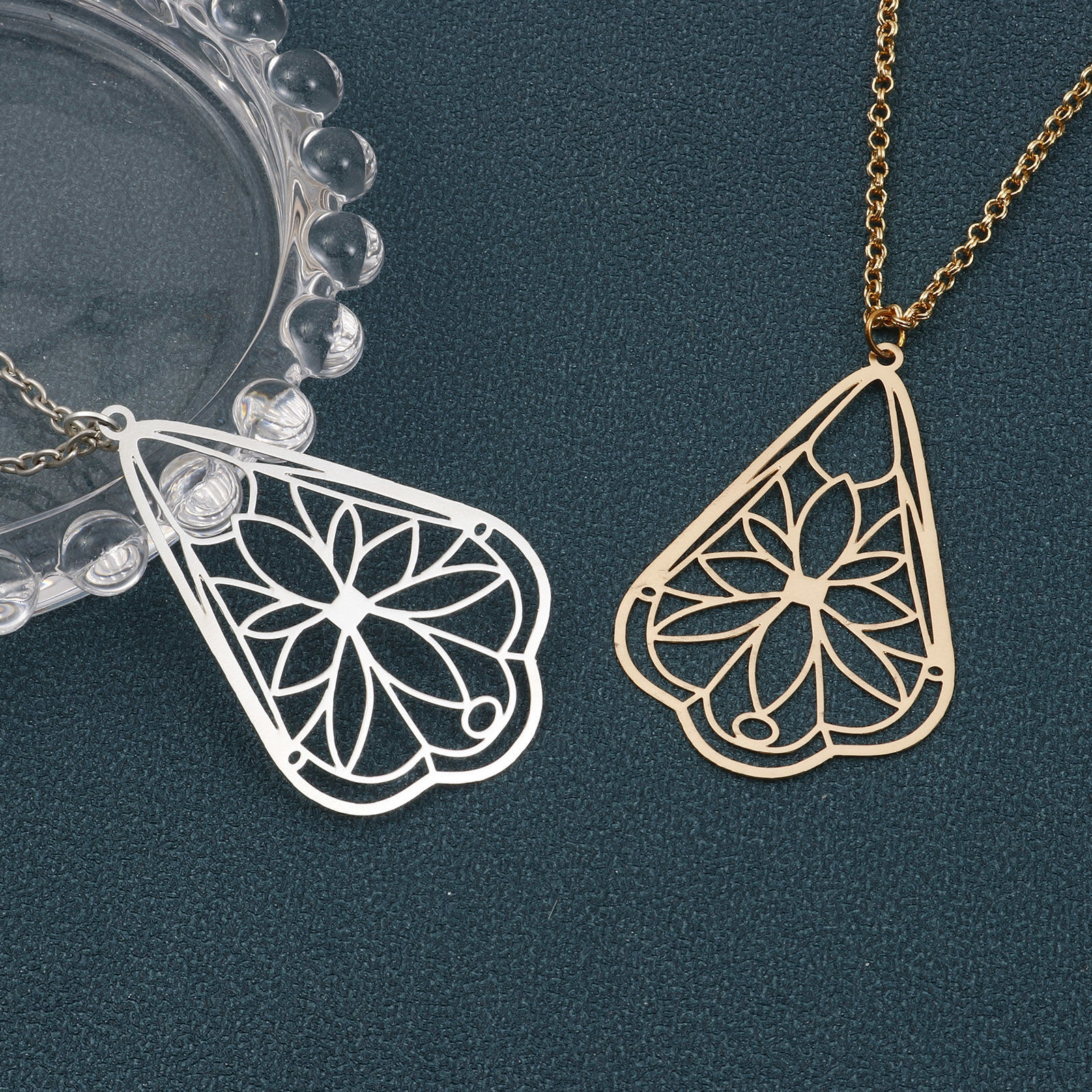 Picture of Iron Based Alloy Pendants Multicolor Drop Flower Painted 4.9cm x 3.2cm