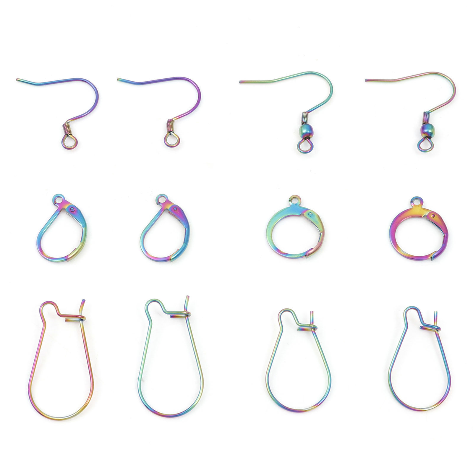 Image de Accessoires de Boucles d'Oreilles en 304 Acier Inoxydable Multicolore 10 Pcs