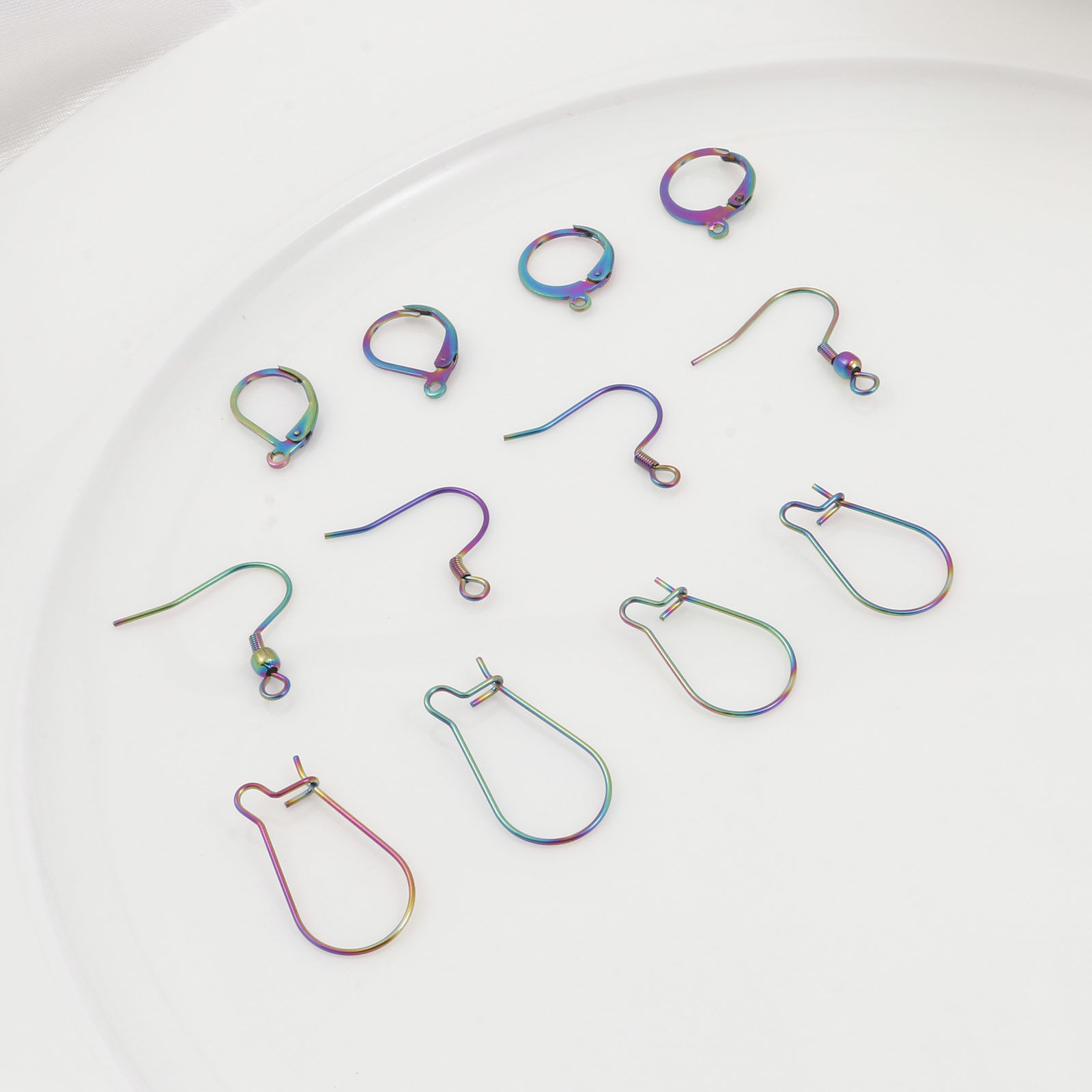 Image de Accessoires de Boucles d'Oreilles en 304 Acier Inoxydable Multicolore 10 Pcs