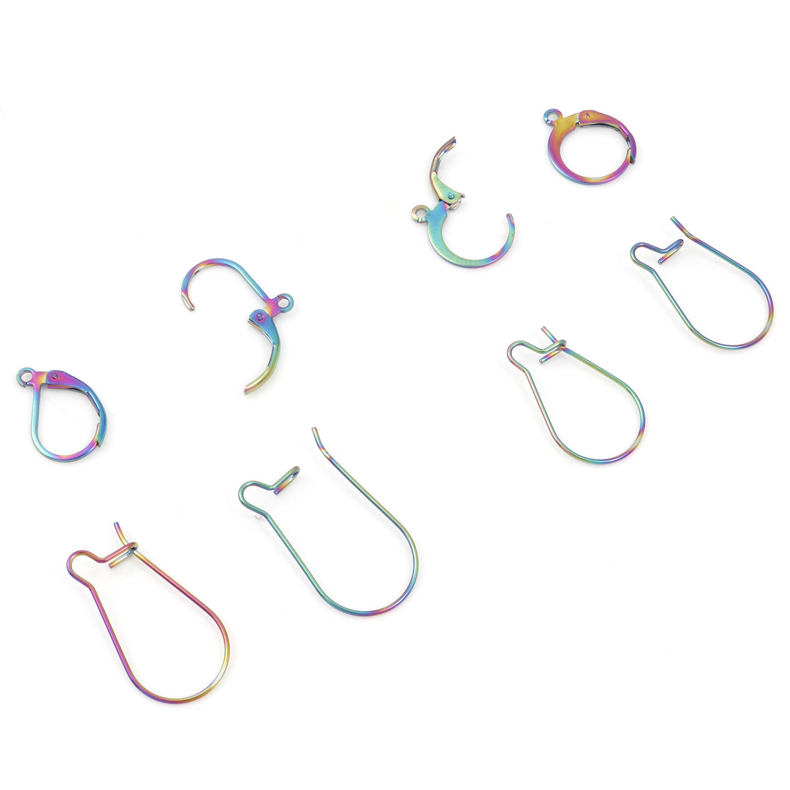 Image de Accessoires de Boucles d'Oreilles en 304 Acier Inoxydable Multicolore 10 Pcs