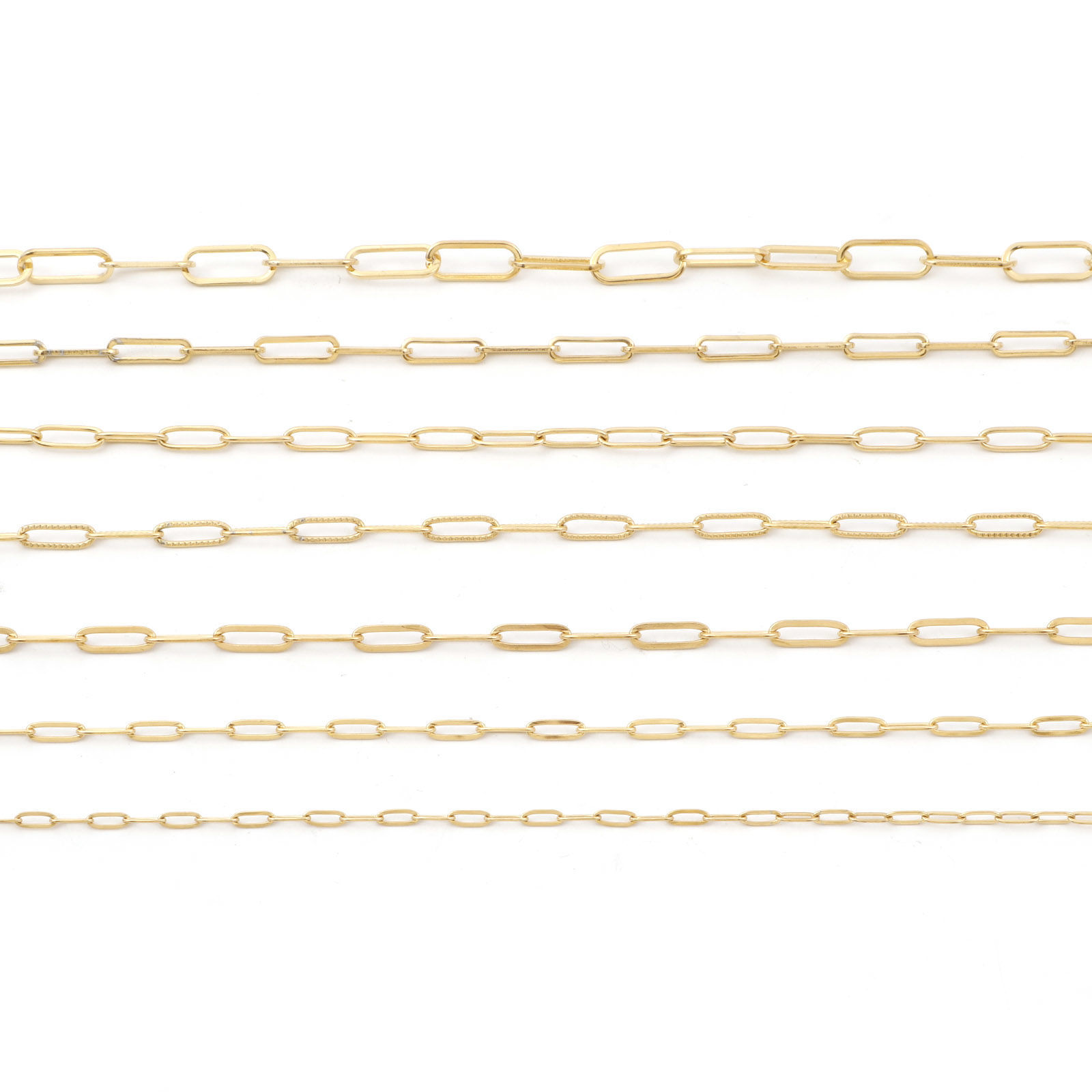 Picture of 1 M Vacuum Plating 304 Stainless Steel Link Cable Chain For Handmade DIY Jewelry Making Findings Oval Gold Plated