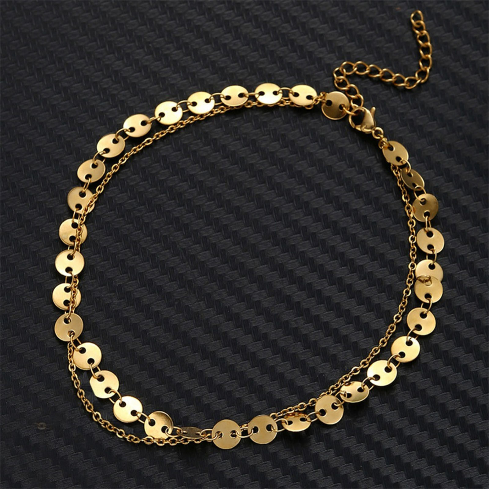 Picture of 304 Stainless Steel Stylish Link Cable Chain Multilayer Layered Anklet Multicolor 25cm(9 7/8") long 