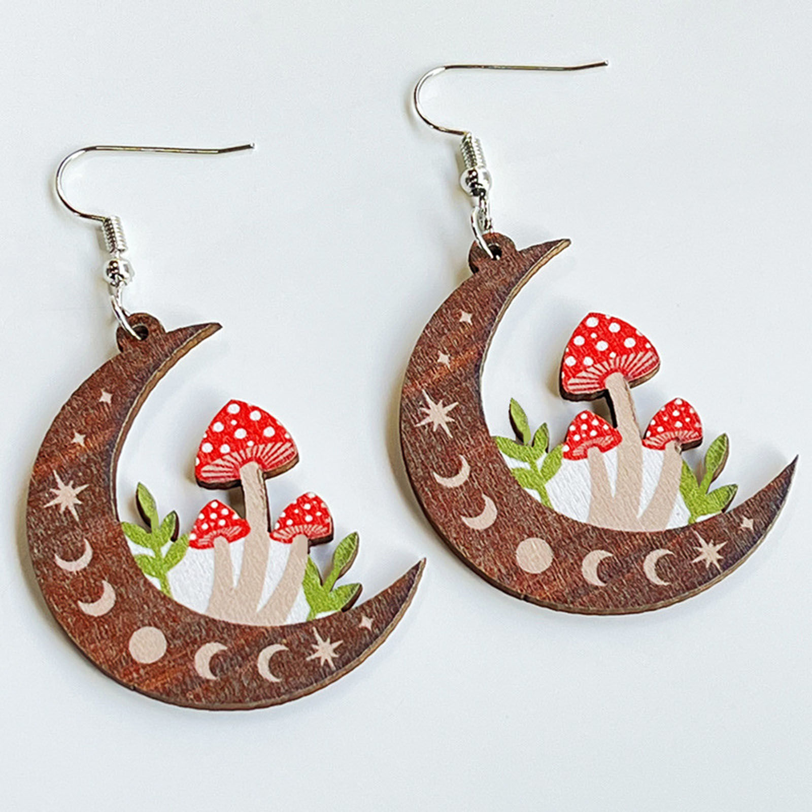 Изображение Деревянные Пасха Серьги Ушной Крючок Серебряный Тон Разноцветный Заяц 1 Пара