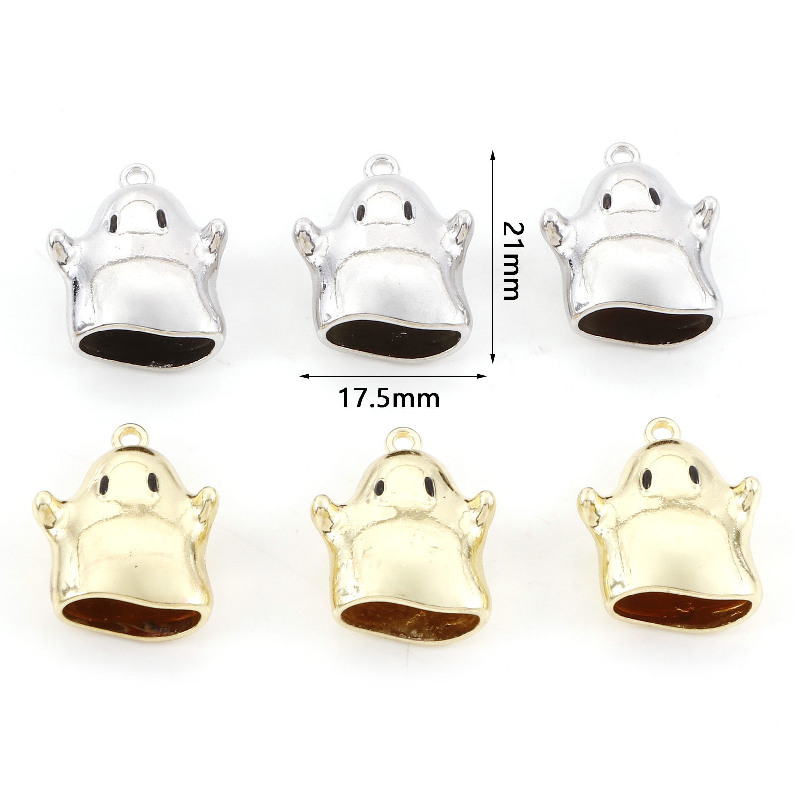 Picture of Zinc Based Alloy Charms Multicolor Halloween Ghost 21mm x 17.5mm