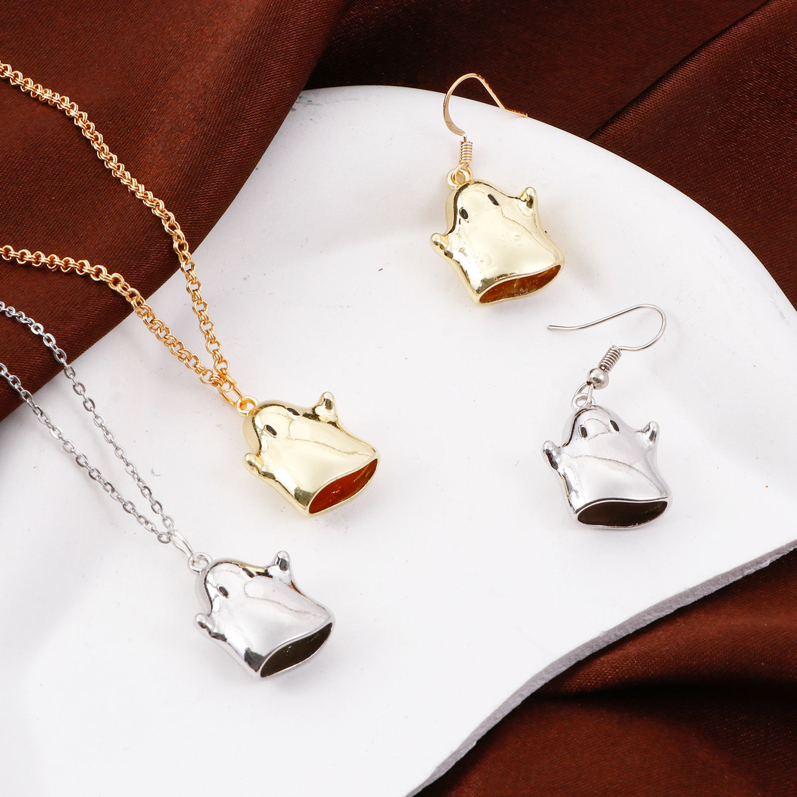 Picture of Zinc Based Alloy Charms Multicolor Halloween Ghost 21mm x 17.5mm